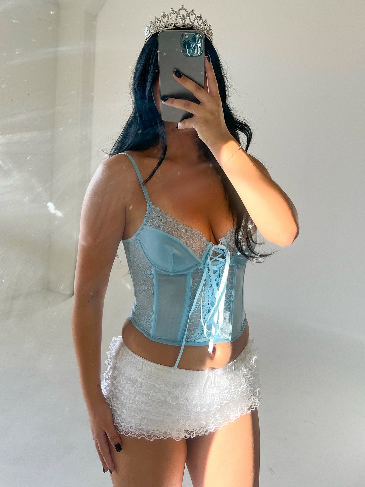 Arianna Corset Top (Baby Blue)