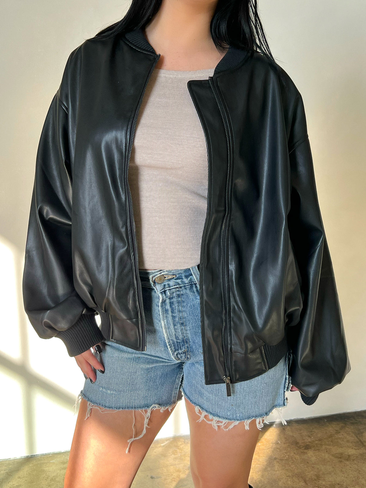 Paulina Leather Jacket (Black)