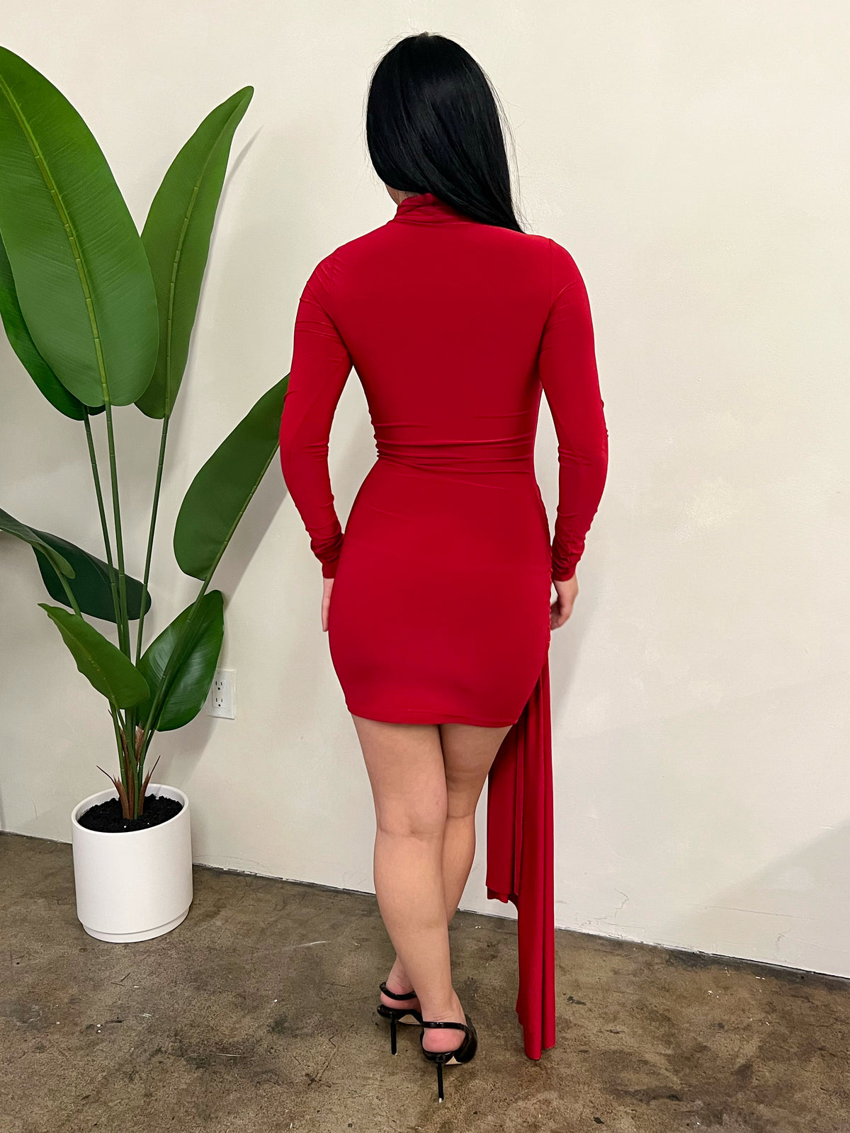 Elena Turtleneck Dress (Red)