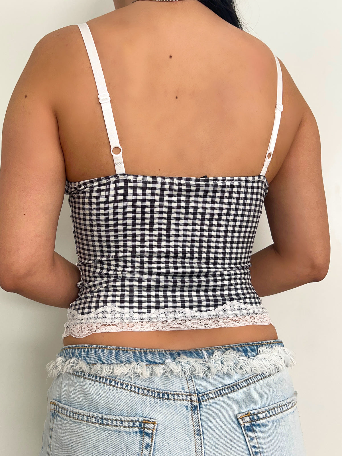 Mandy Checkered Top (Black/White)