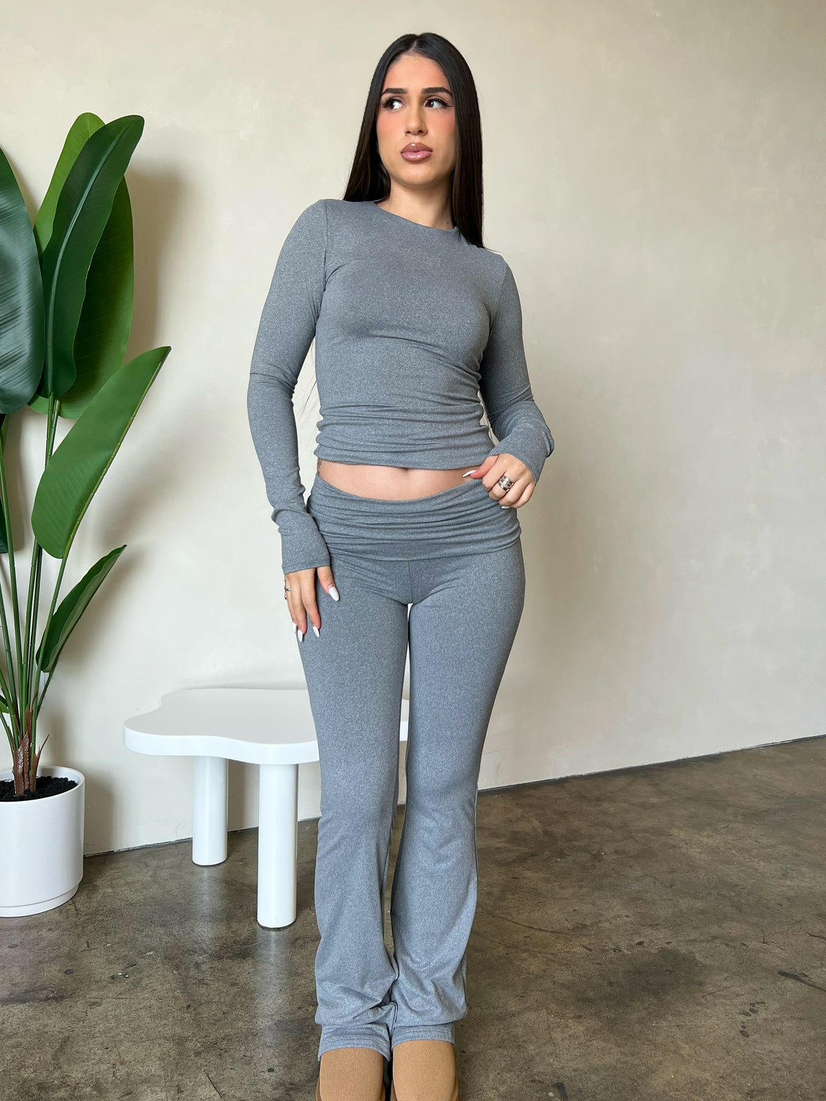 Larissa Flare Pants (Heather Grey)