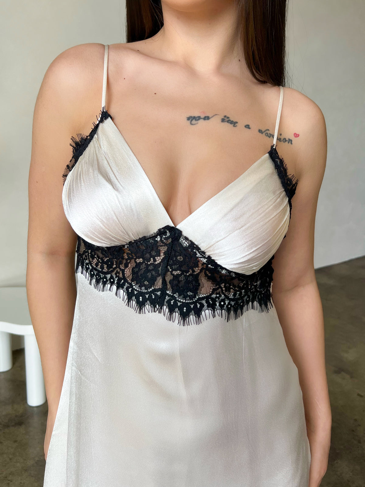 Gemma Satin Dress (Ivory)