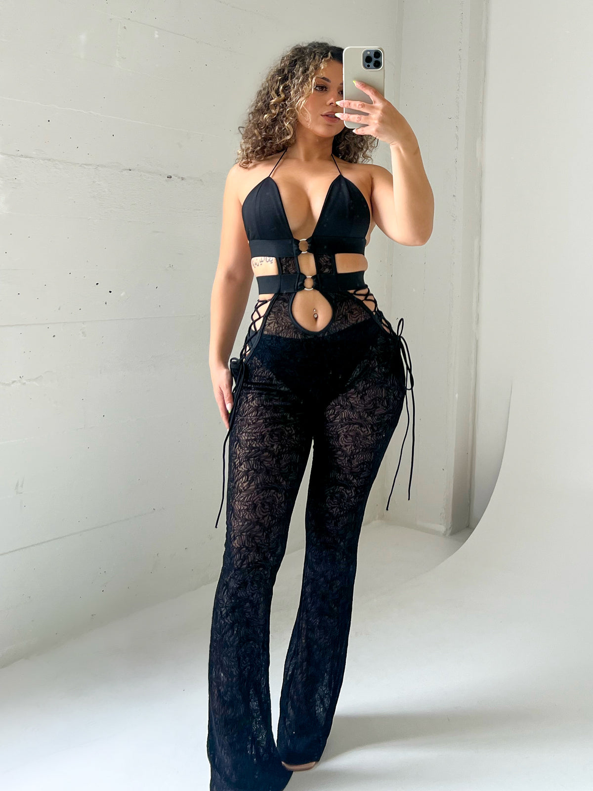 Savannah Mesh Jumpsuit (Black)