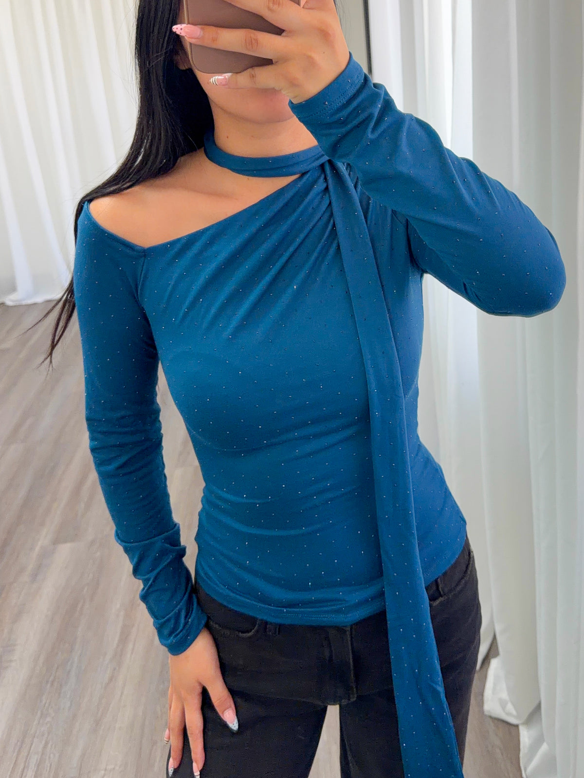 Wendy Scarf Top (Teal)