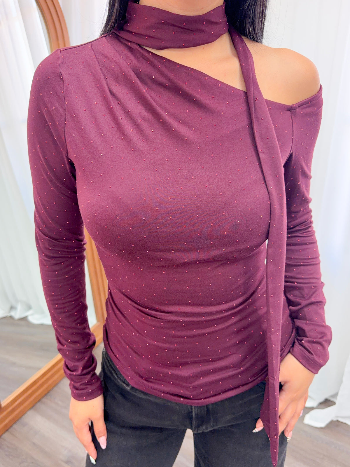 Wendy Scarf Top (Plum)