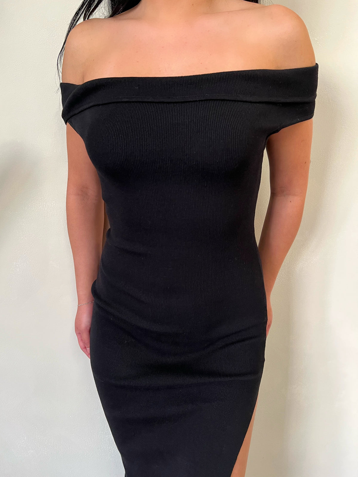 Faith Off The Shoulder Dress (Black)