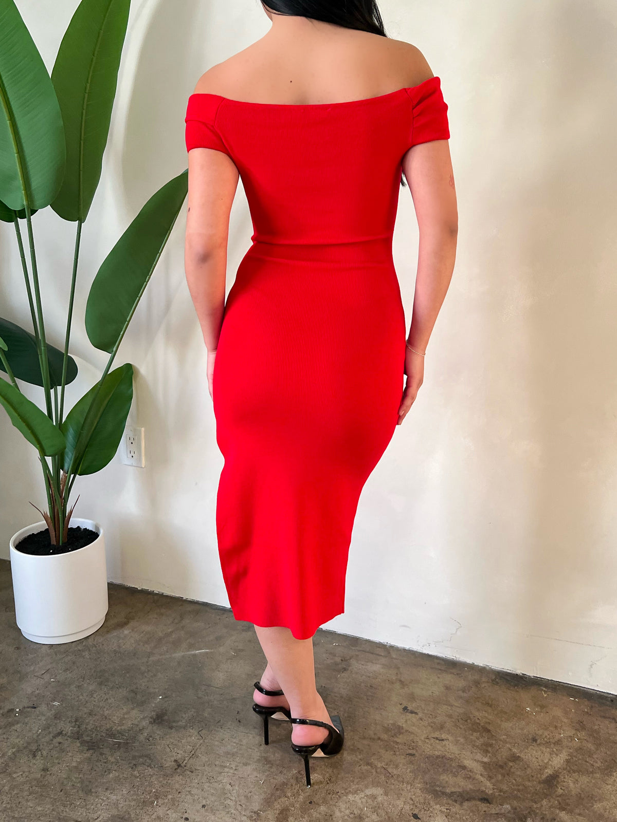 Faith Off The Shoulder Dress (Red)