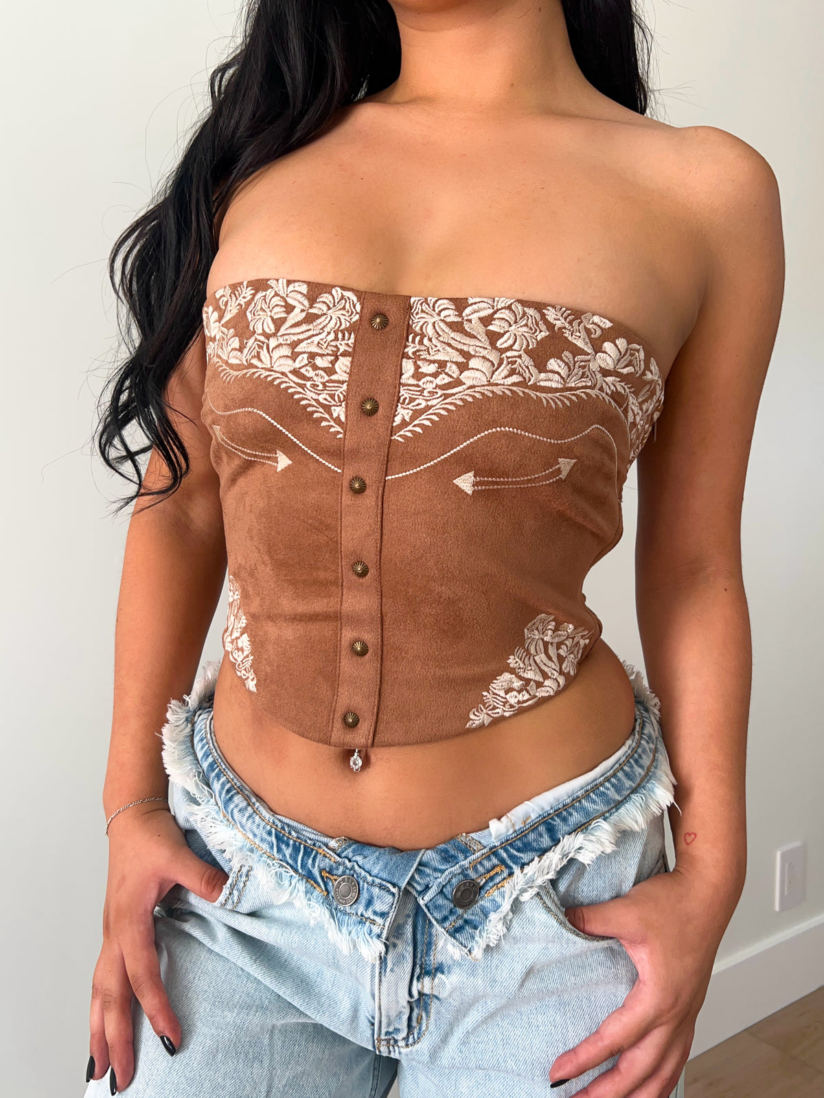 Lilian Corset Top (Brown)