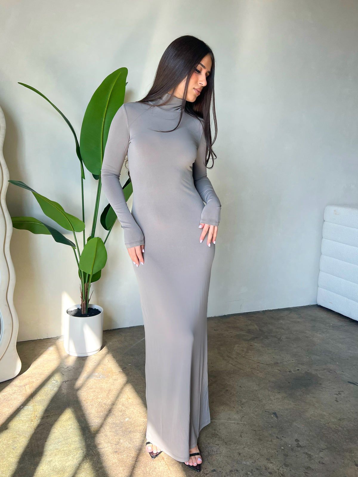 Arianna Turtleneck Dress (Ash)