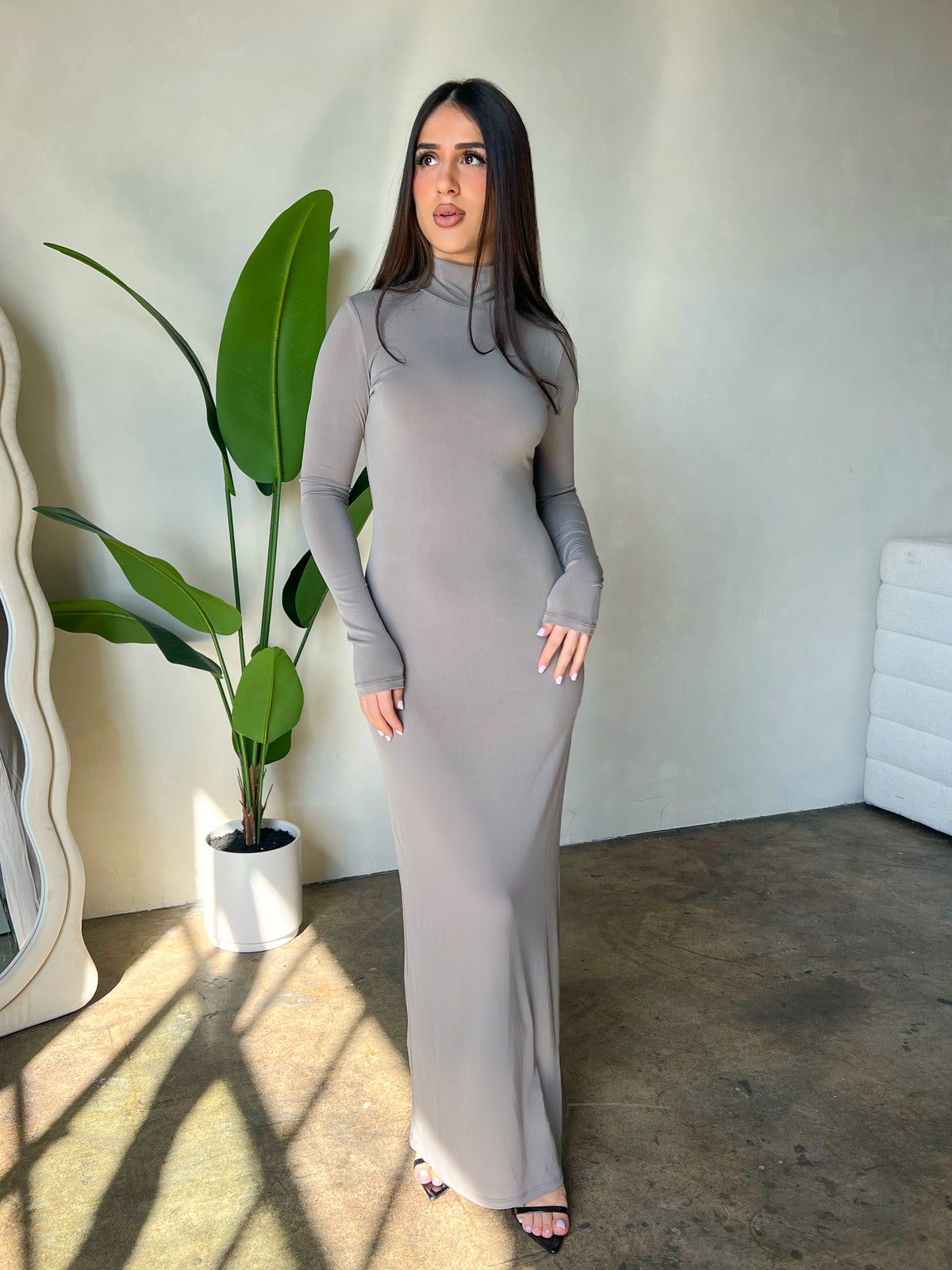 Arianna Turtleneck Dress (Ash)