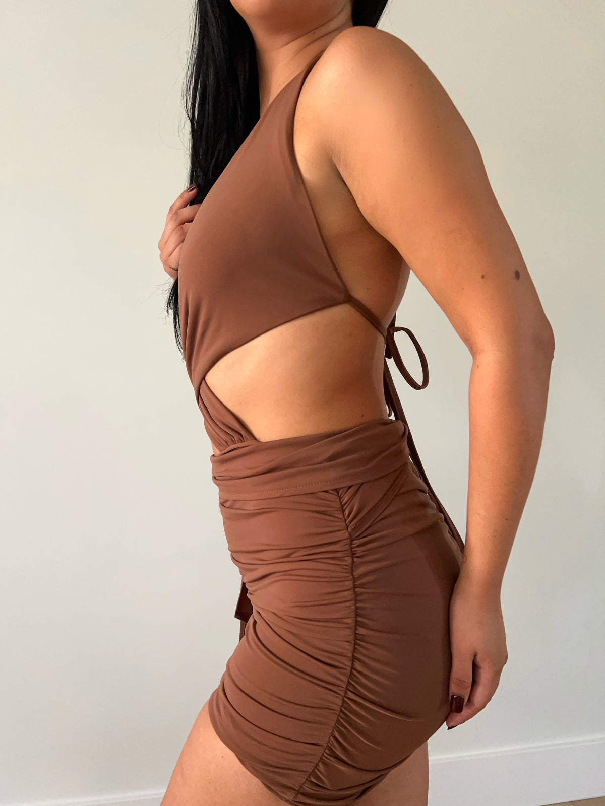 Cynthia Halter Dress (Brown)