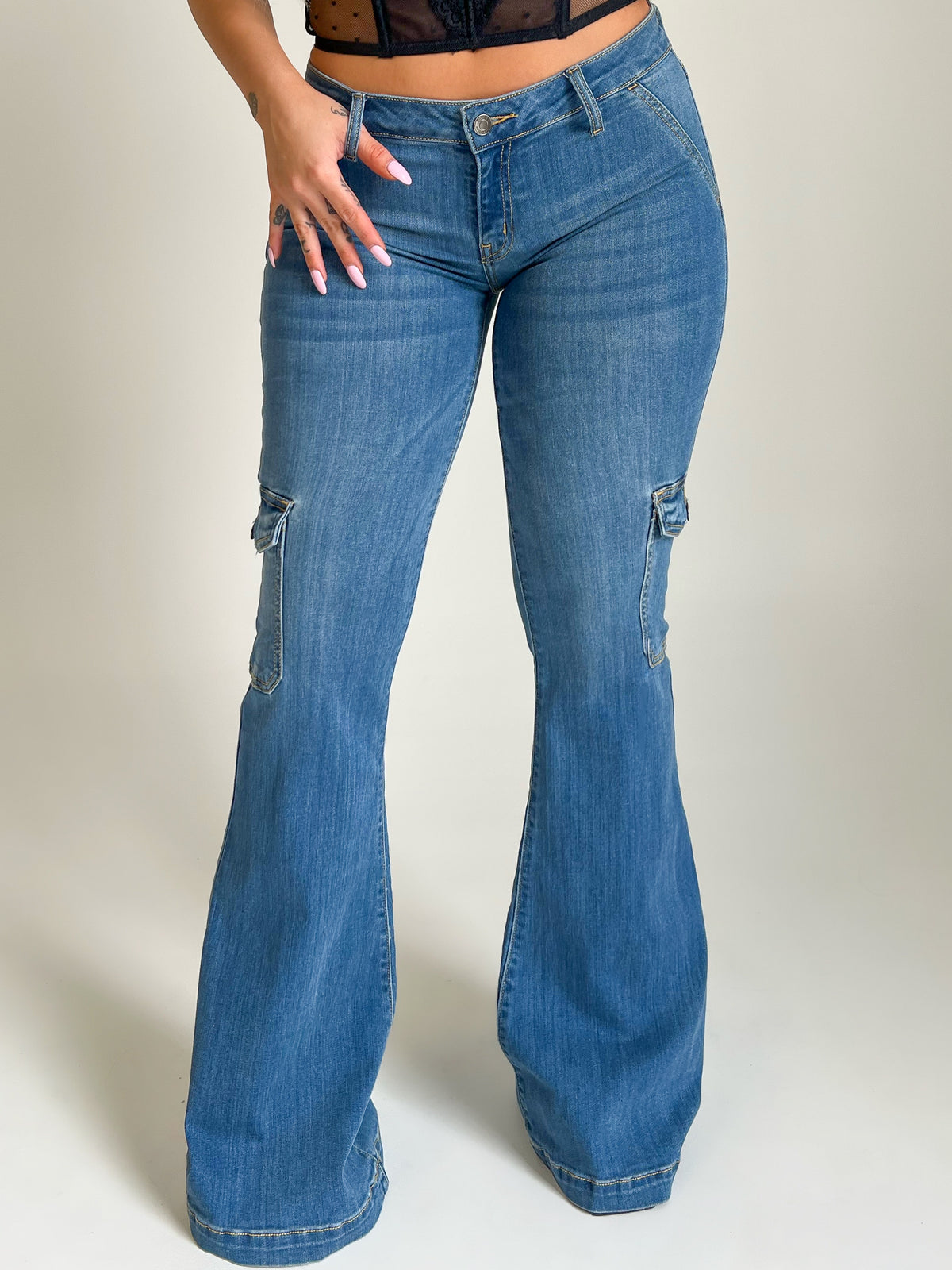 Vanessa Low Rise Jeans (Medium Denim)