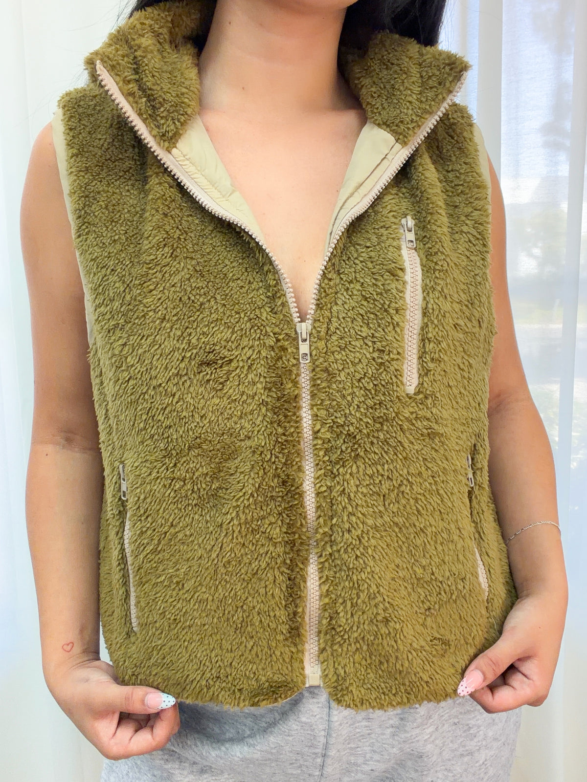 Bianca Fur Vest (Olive)