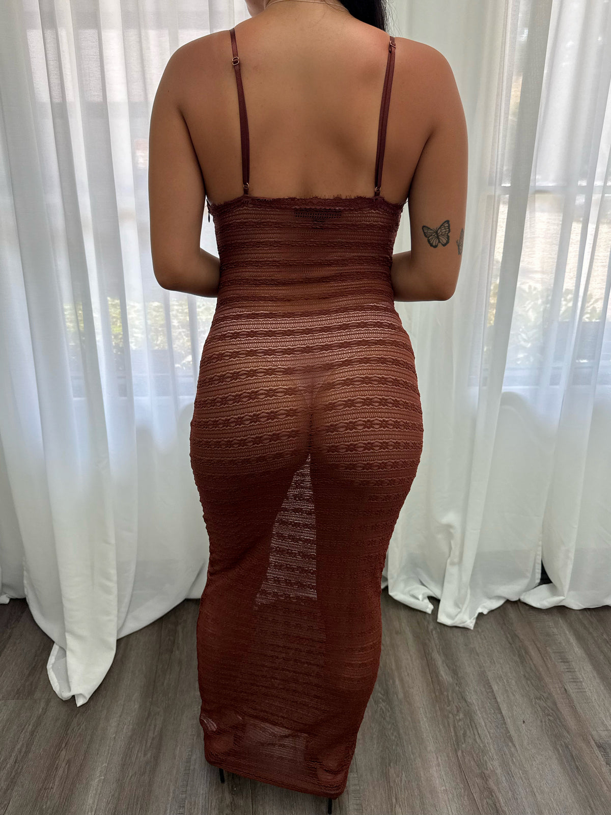 Monique Lace Dress (Brown)