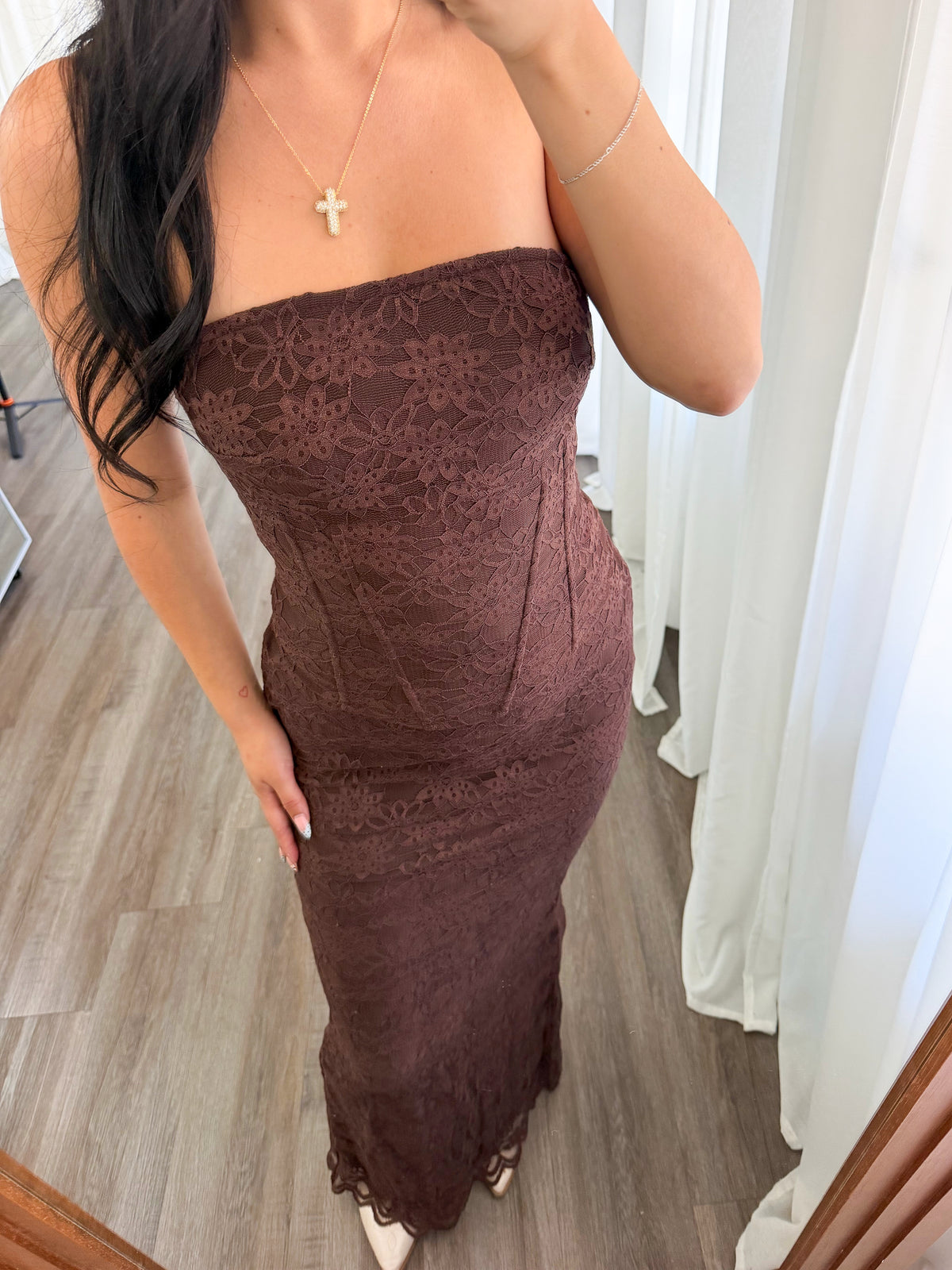 Brianna Lace 2 Piece (Brown)