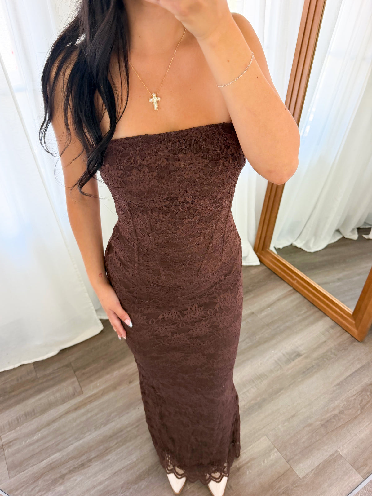 Brianna Lace 2 Piece (Brown)