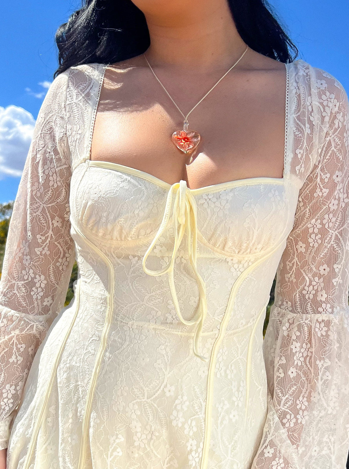 Aria Heart Necklace (Peach)