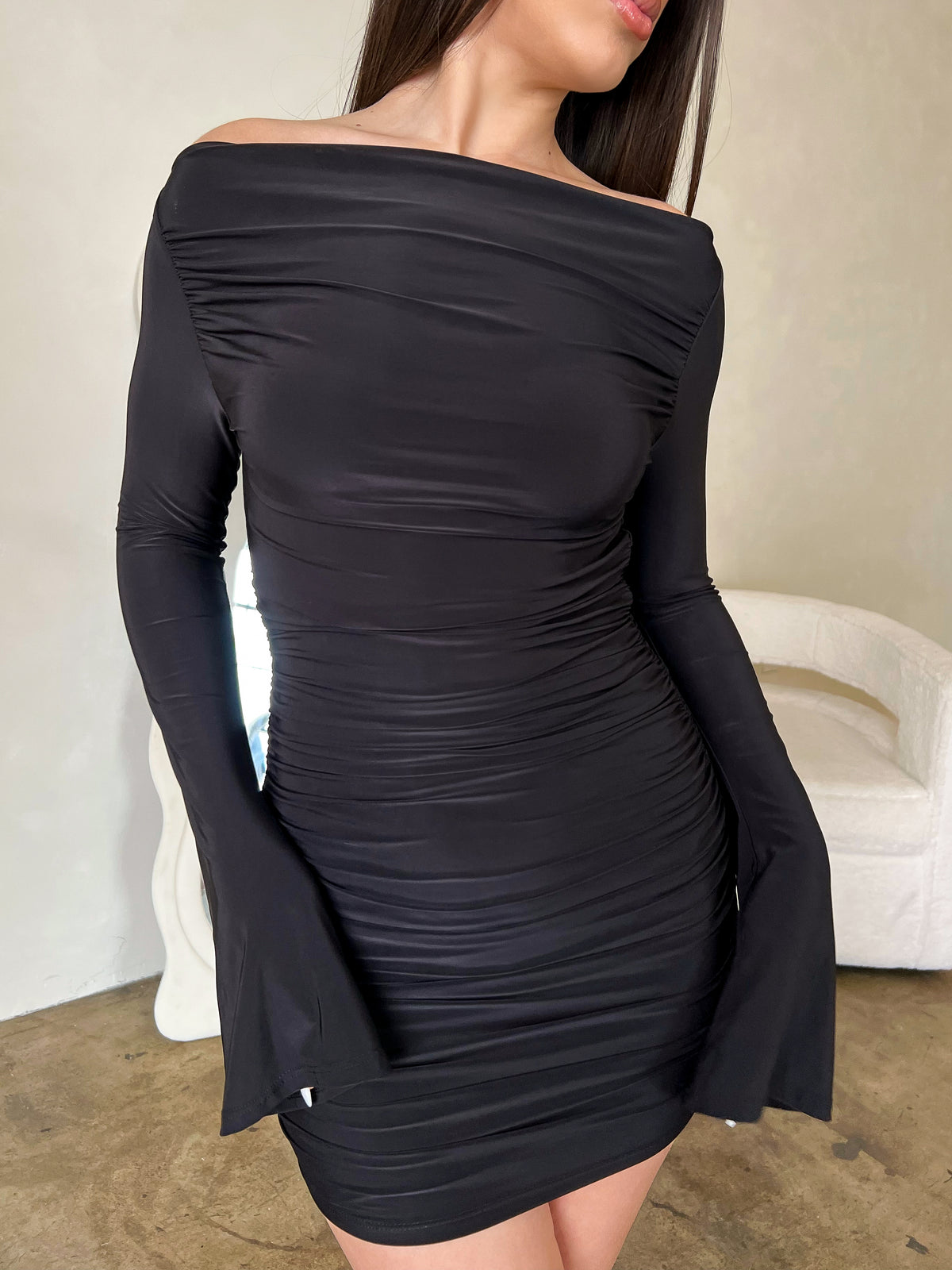 Nancy Long Sleeve Dress (Black)