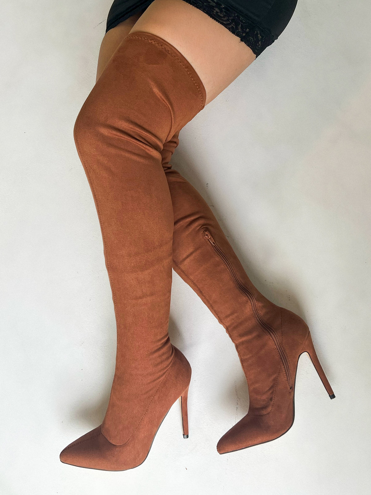 Khloe Thigh Highs Boots (Rust)