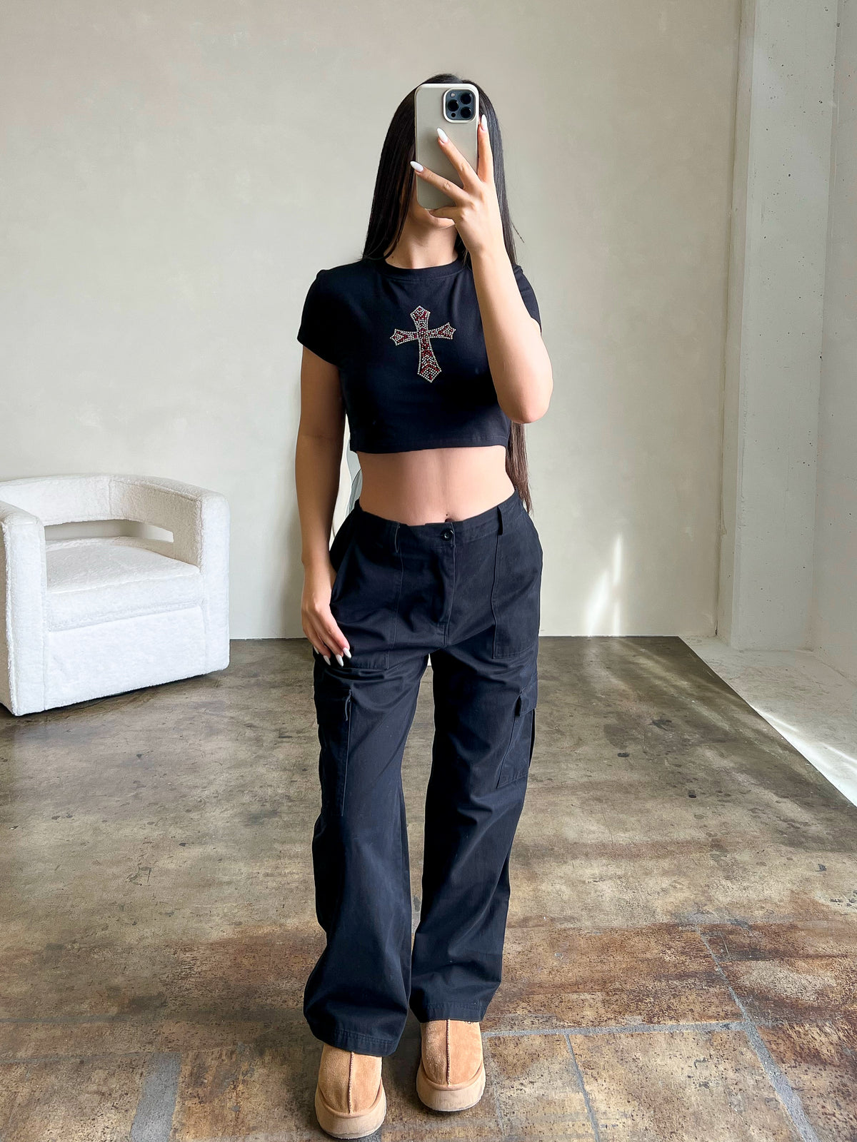 Leah Cargo Pants (Black)