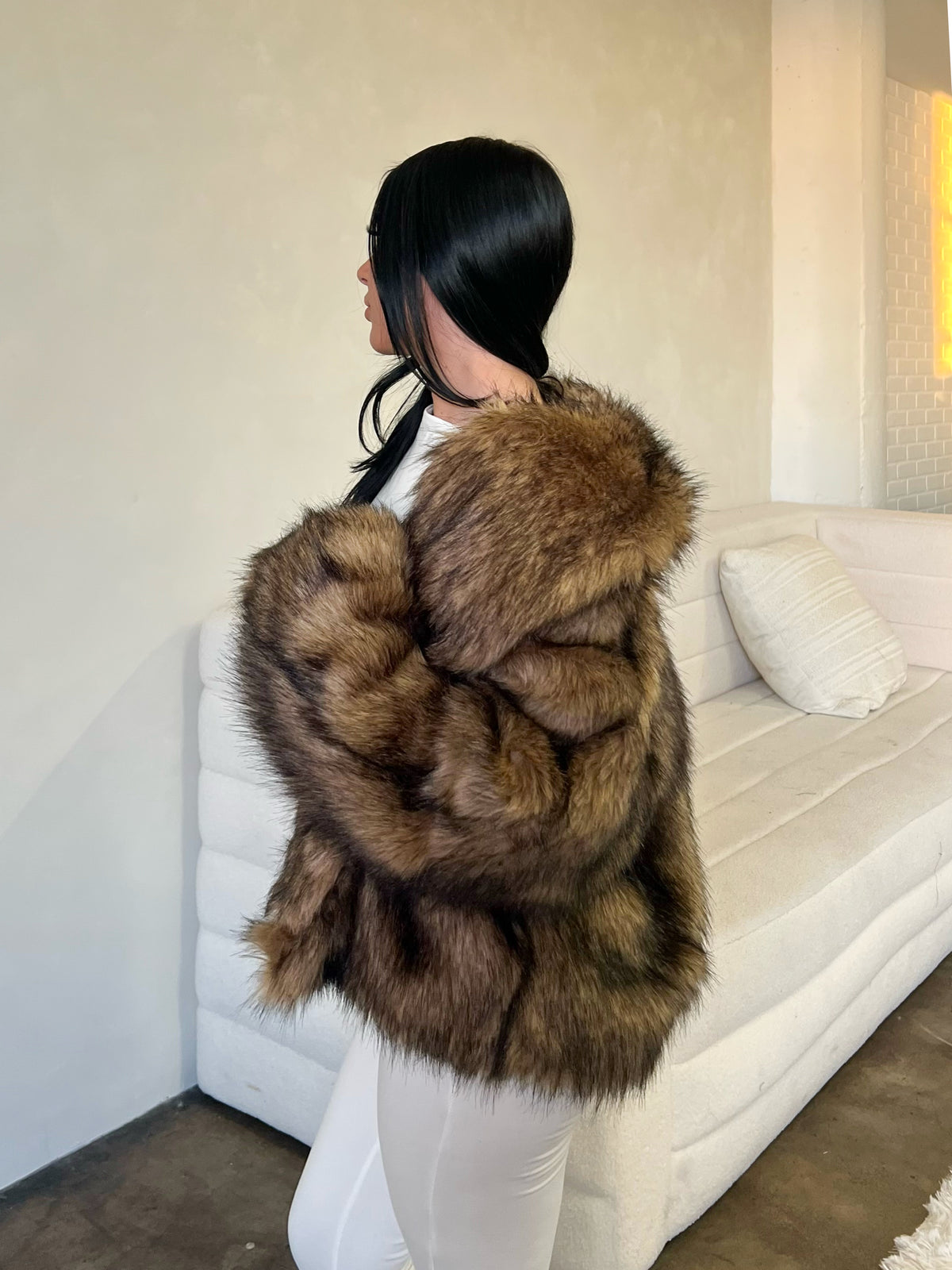 Melany Fur Coat (Brown)