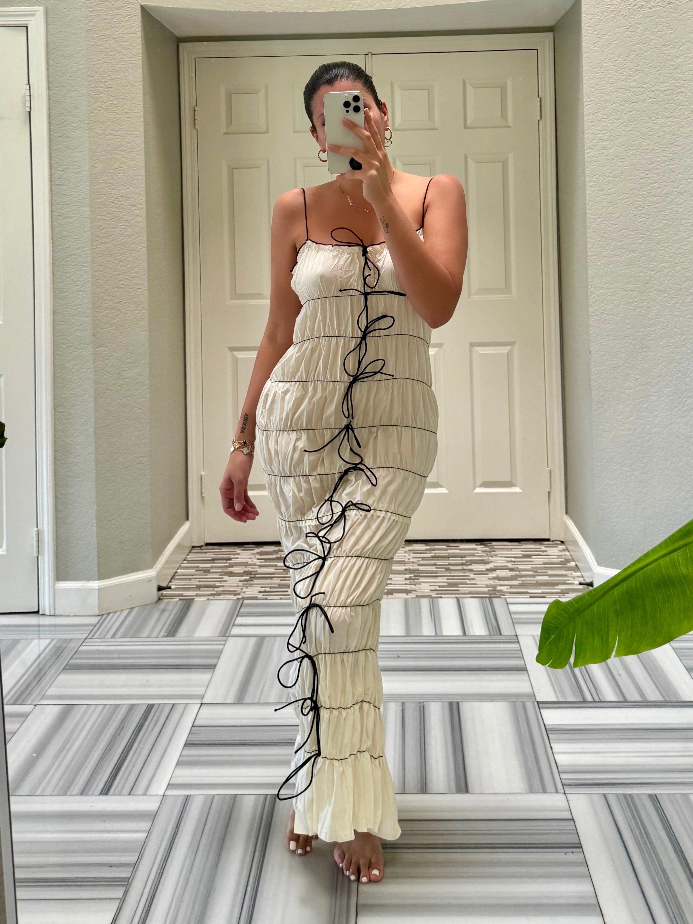 chinese dress ladies Misha Jennifer Cupro Maxi Dress Ivory – The Dress Nook main image 0