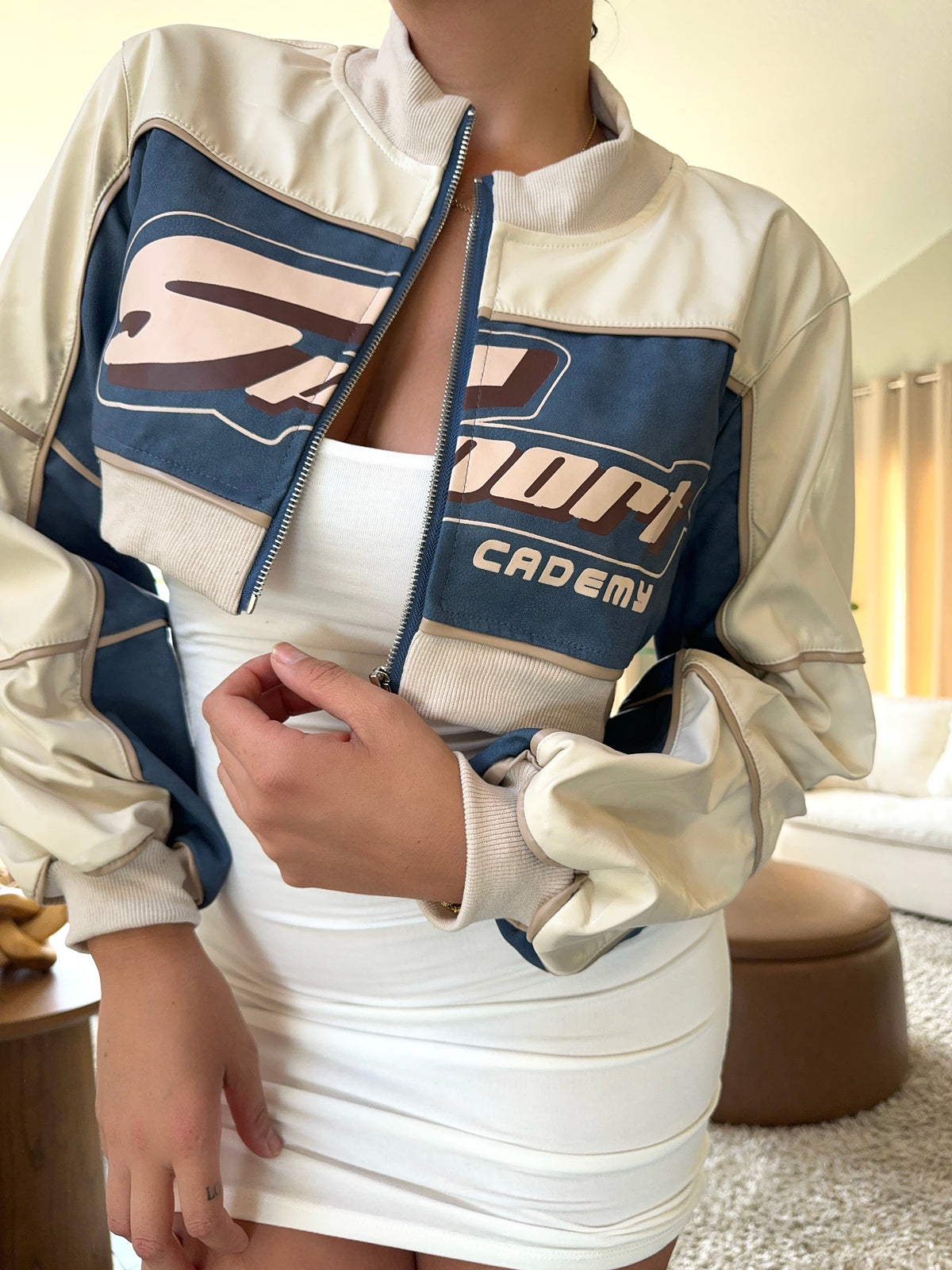 Brenda Racer Jacket (Taupe)