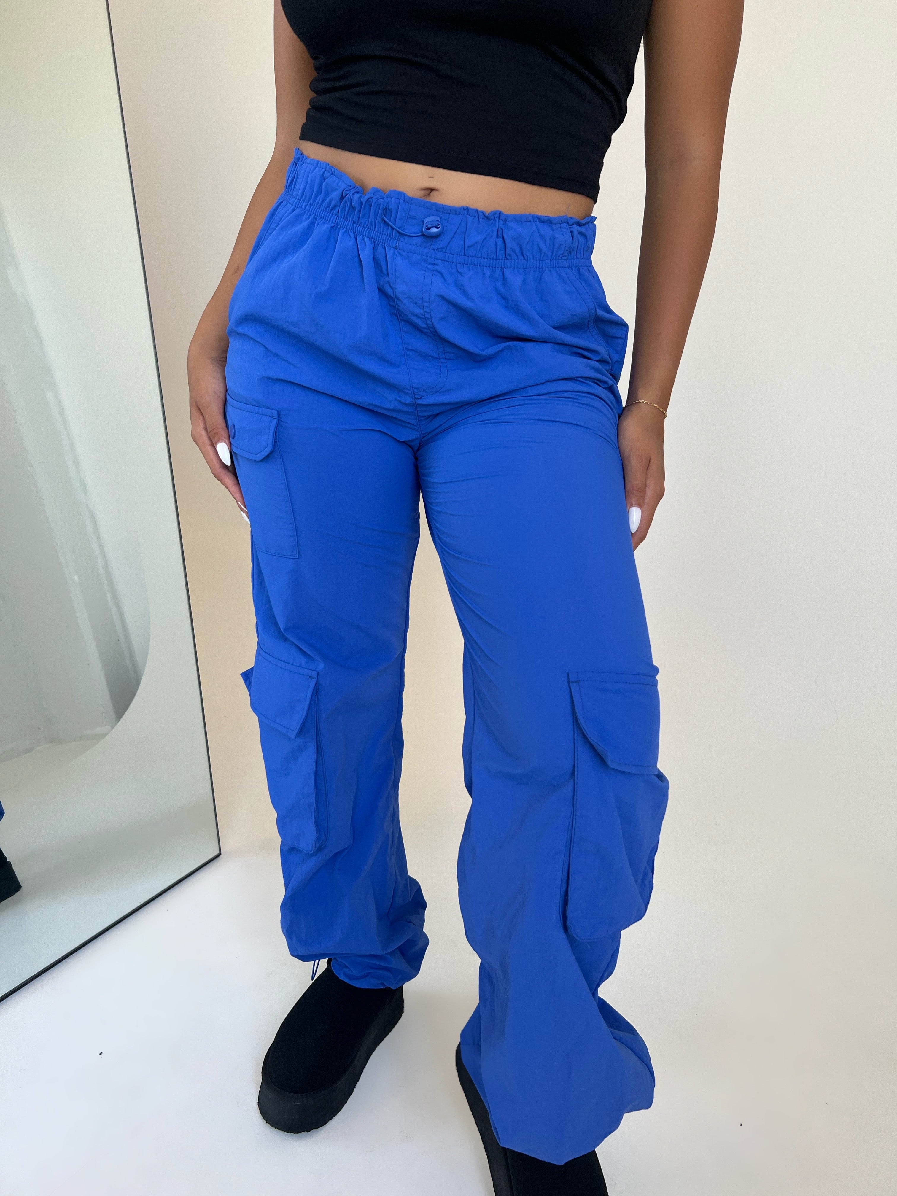 Harper Cord Cargo Pants in Airforce Blue - Glue Store