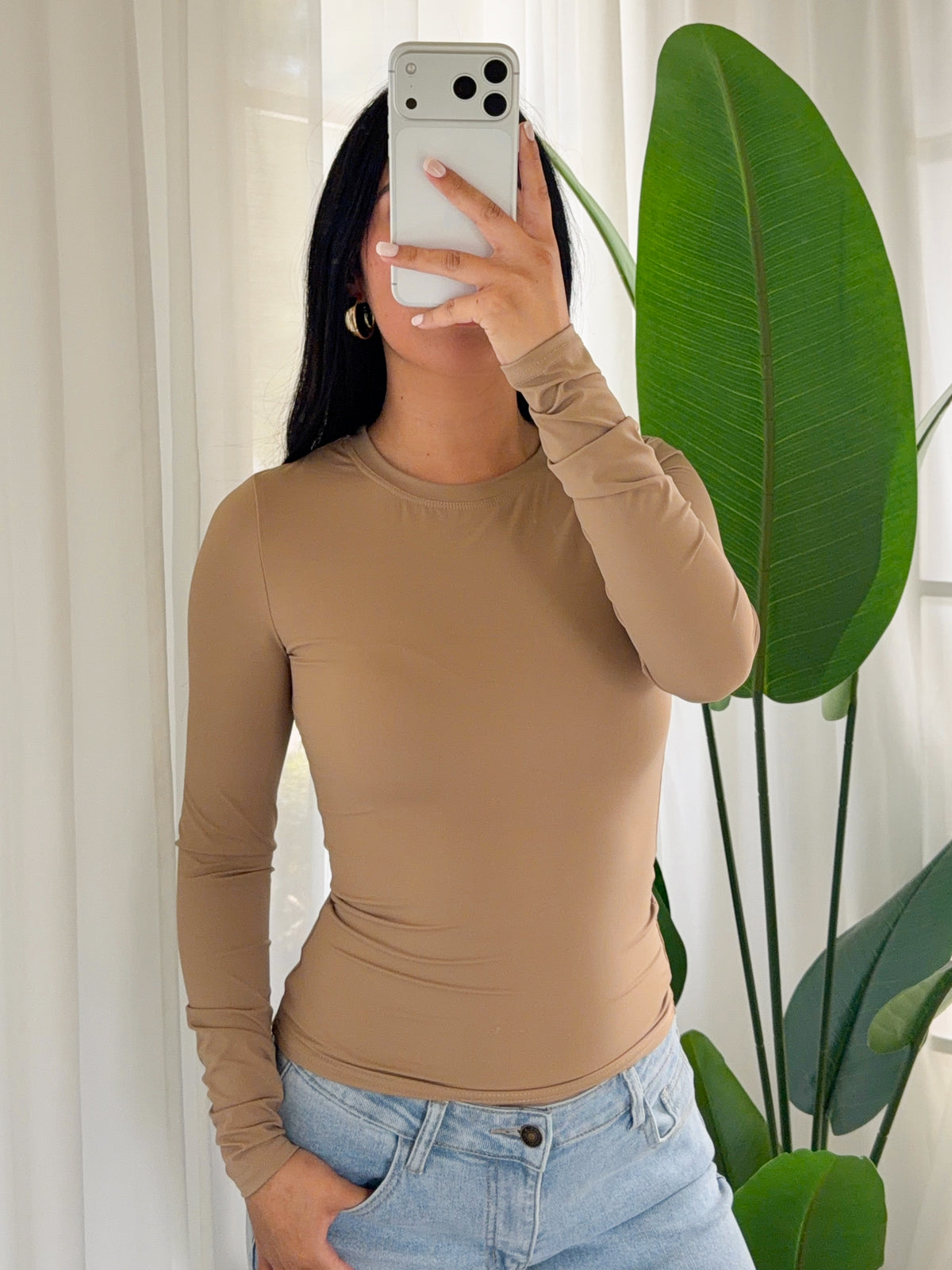 Christine Long Sleeve Top (Mocha)