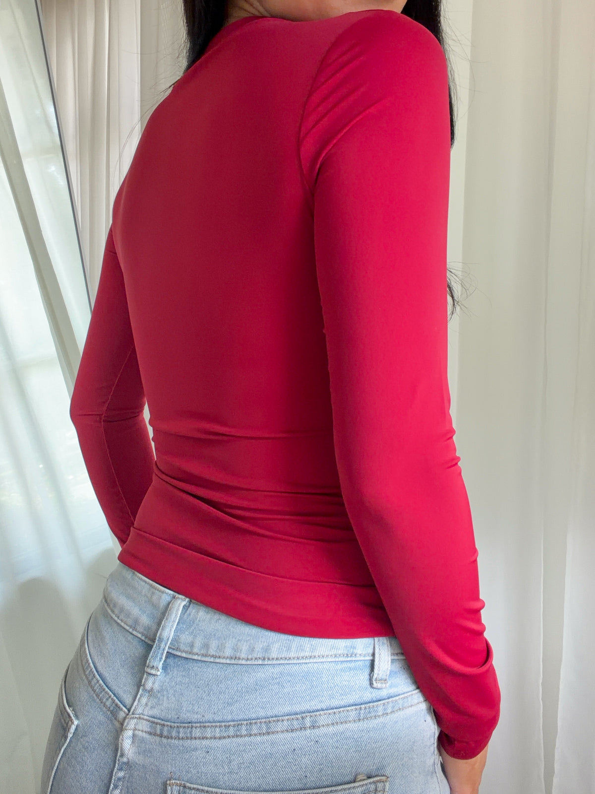 Christine Long Sleeve Top (Burgundy)