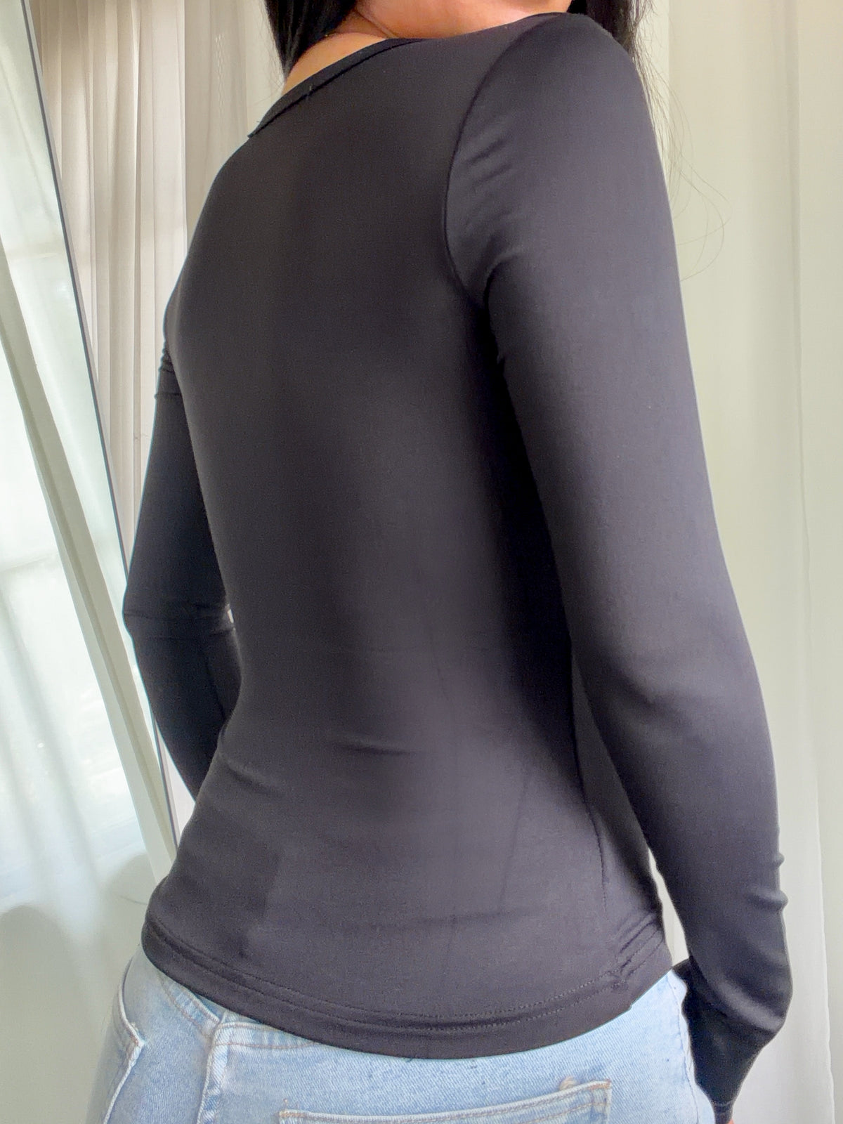 Alejandra Long Sleeve Top (Black)