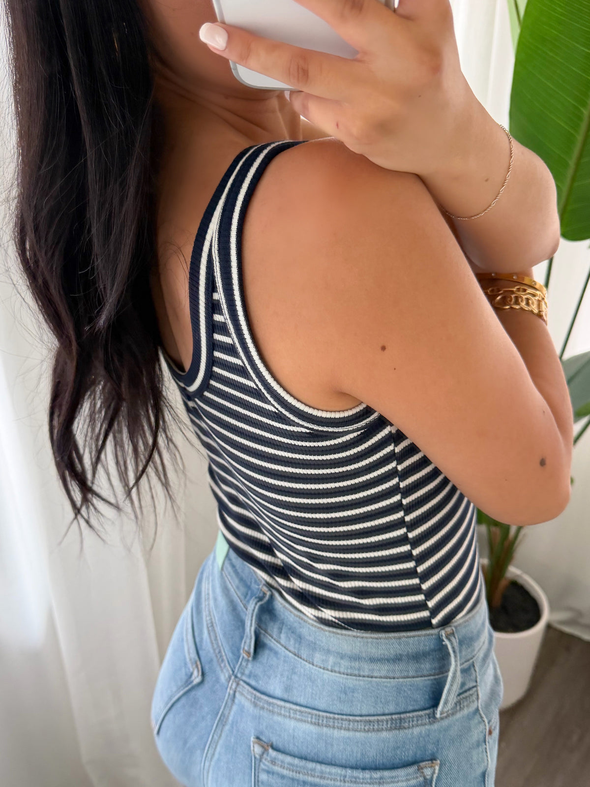 Hannah Striped Bodysuit (Navy)