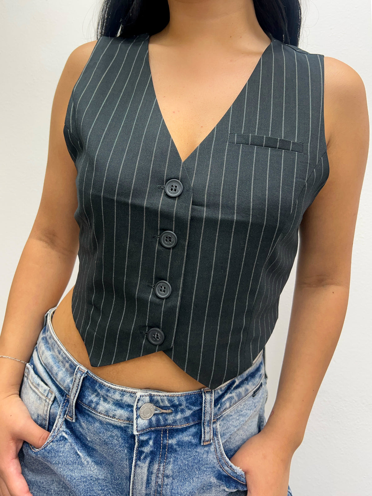 Kassandra Vest Top (Charcoal)