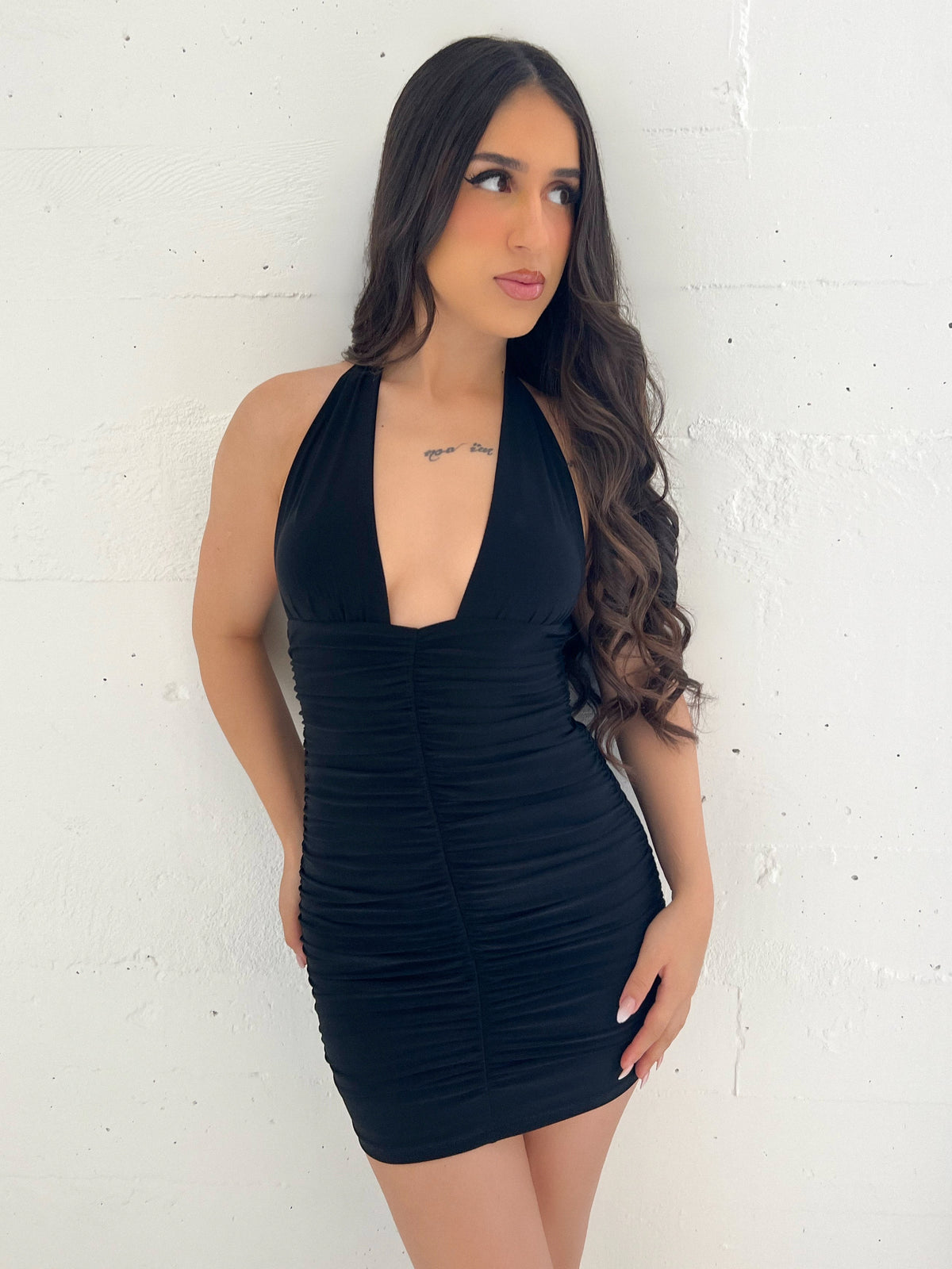 Hannah Halter Mini Dress (Black) - Laura's Boutique, Inc Hannah Halter Mini Dress (Black) - Laura's Boutique, Inc