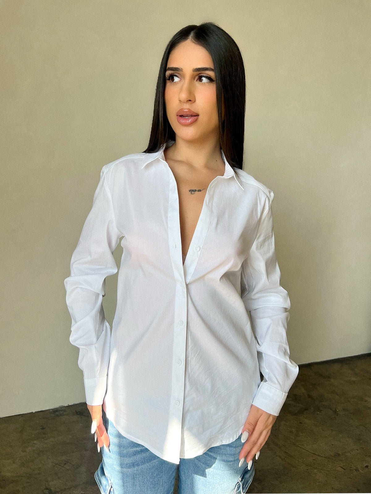 Mia Button Up (White)