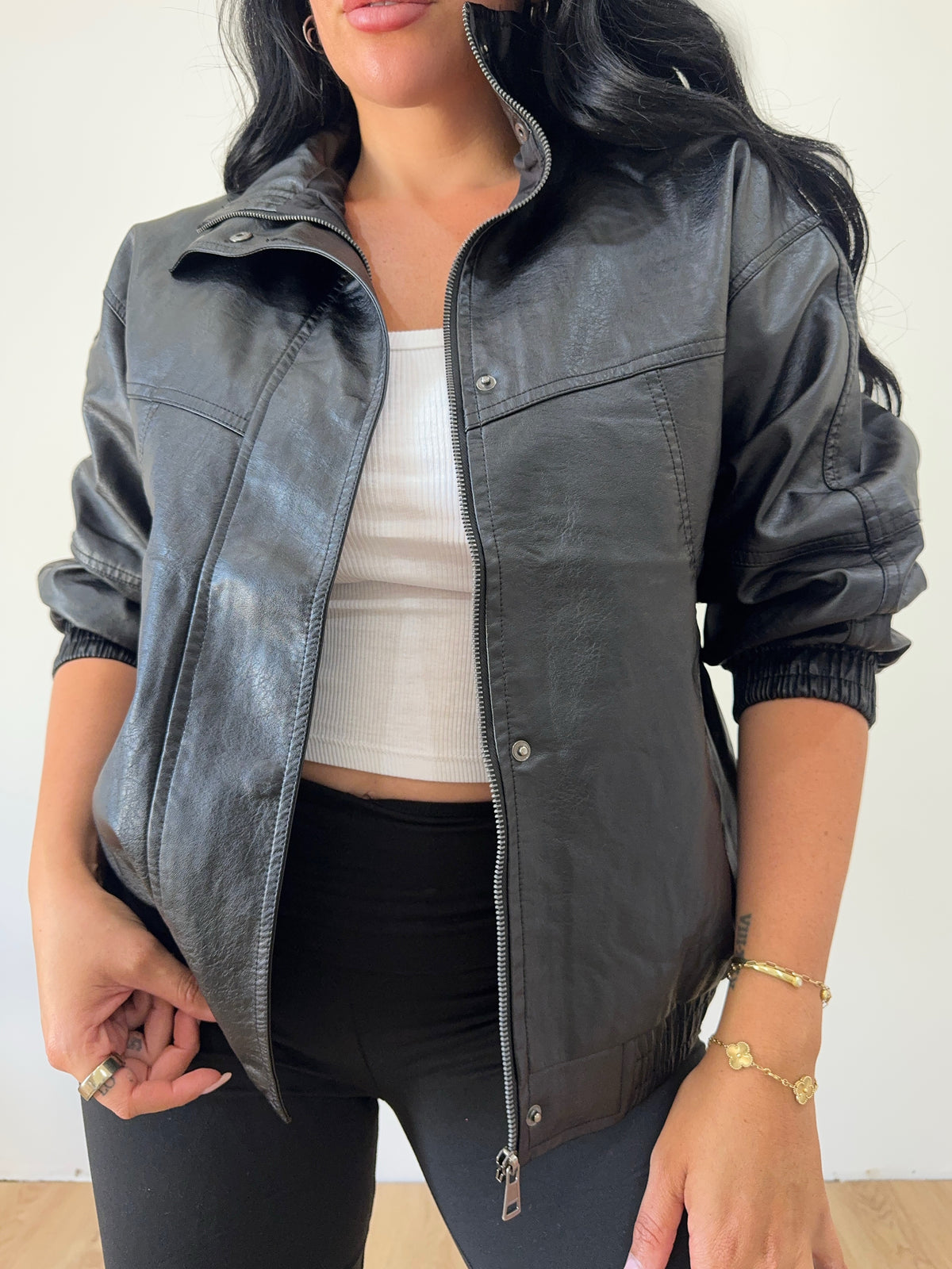 Krystal Leather Jacket (Black)