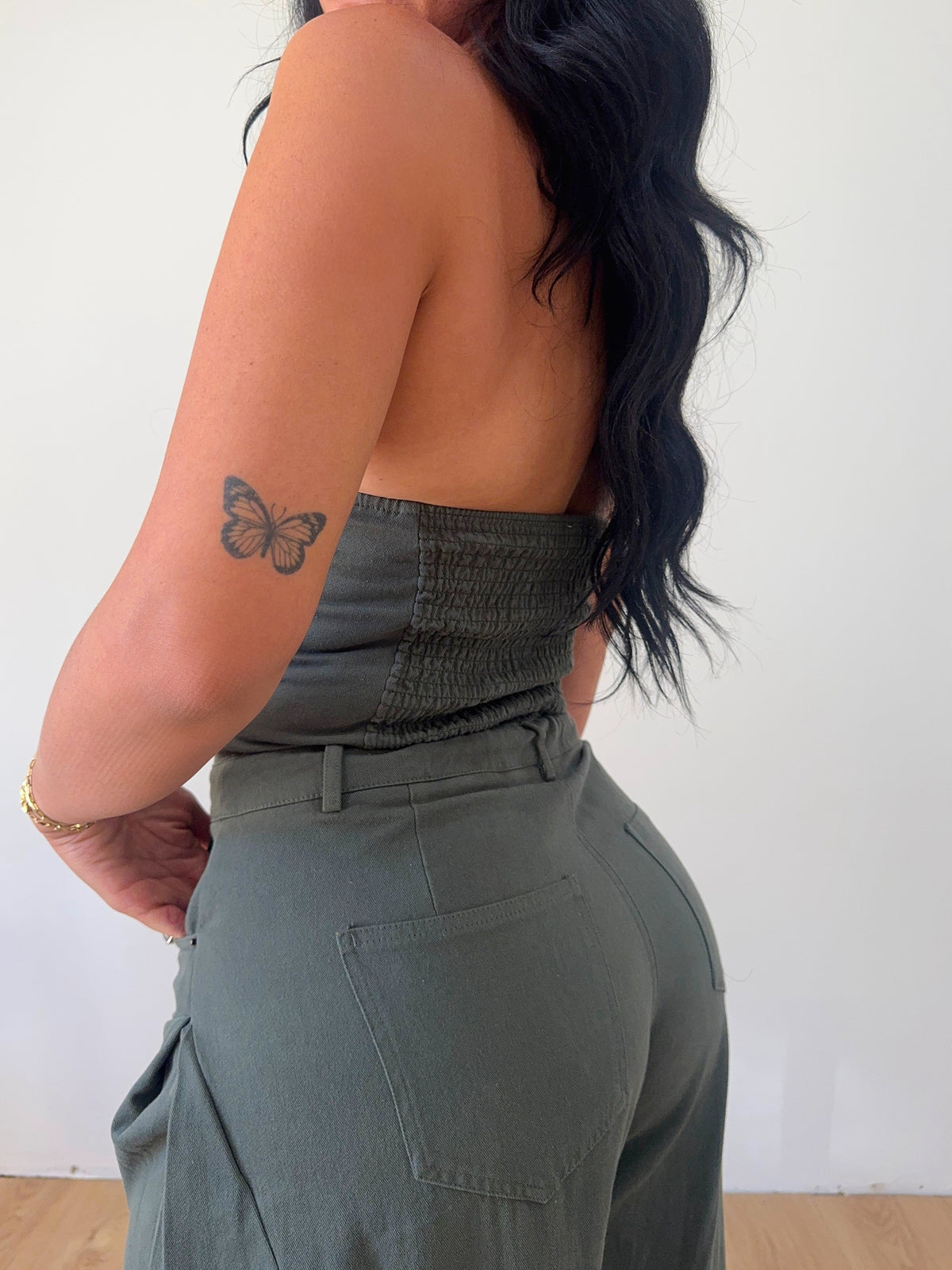 Mariana Halter Jumpsuit (Olive)