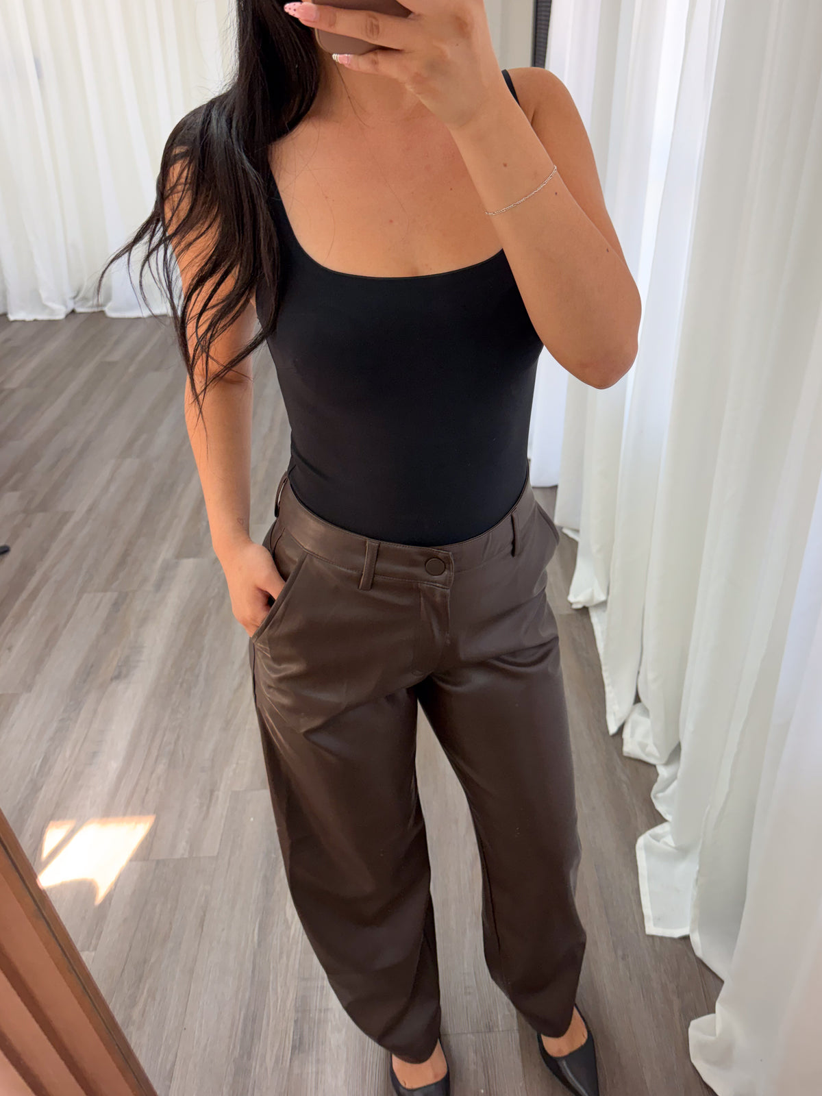 Aubrey Leather Pants (Chocolate)