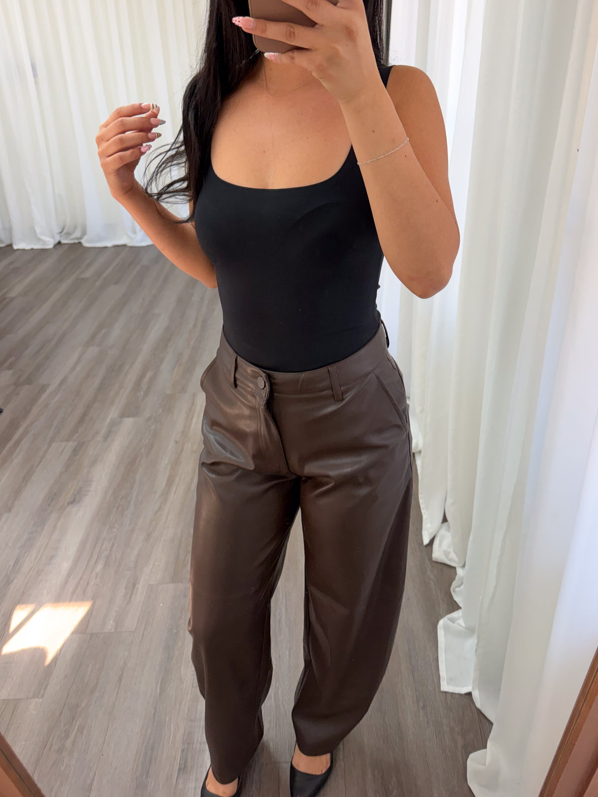 Aubrey Leather Pants (Chocolate)