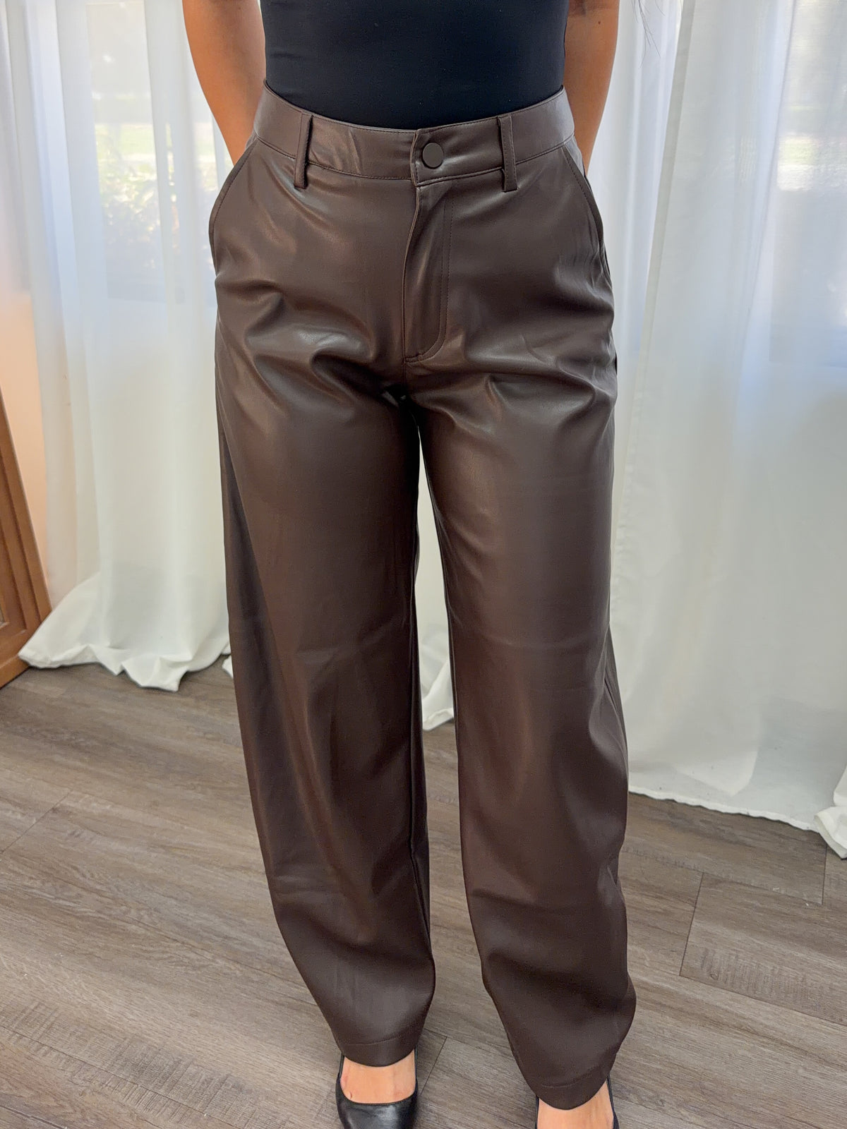 Aubrey Leather Pants (Chocolate)