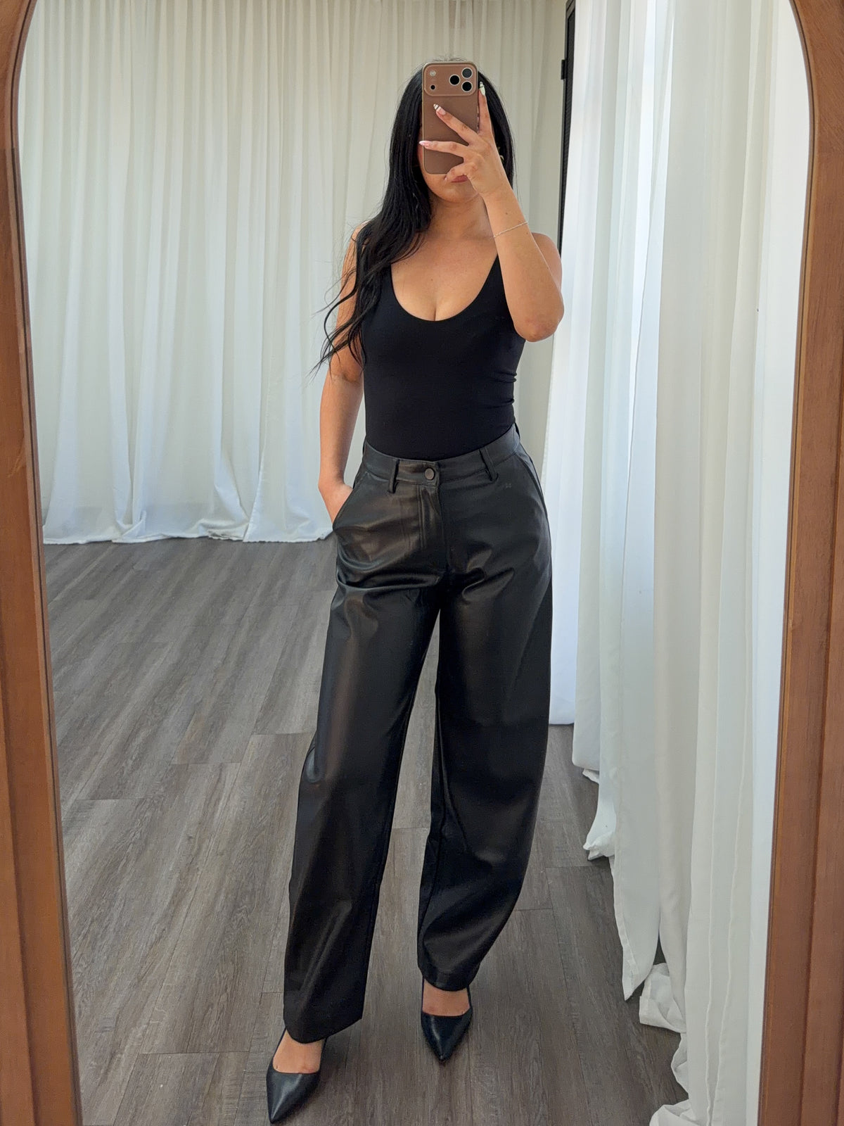 Aubrey Leather Pants (Black)