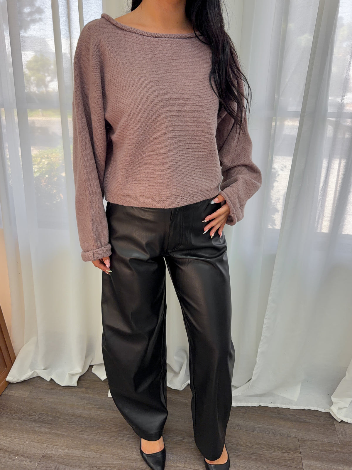 Aubrey Leather Pants (Black)