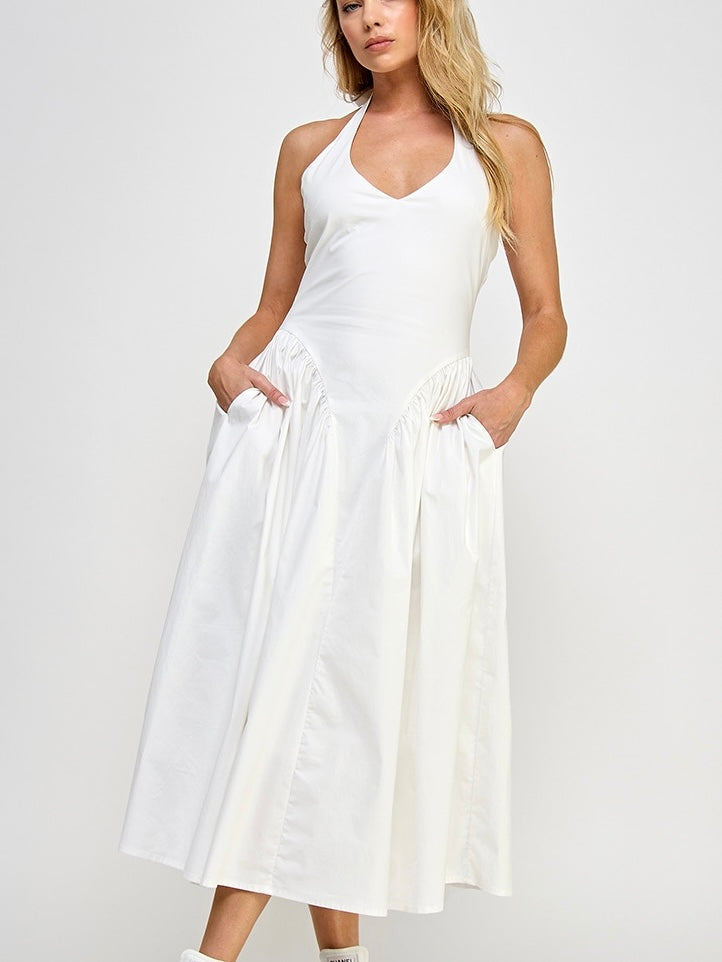 Marlene Halter Maxi Dress (White) - Laura's Boutique, Inc Marlene Halter Maxi Dress (White) - Laura's Boutique, Inc