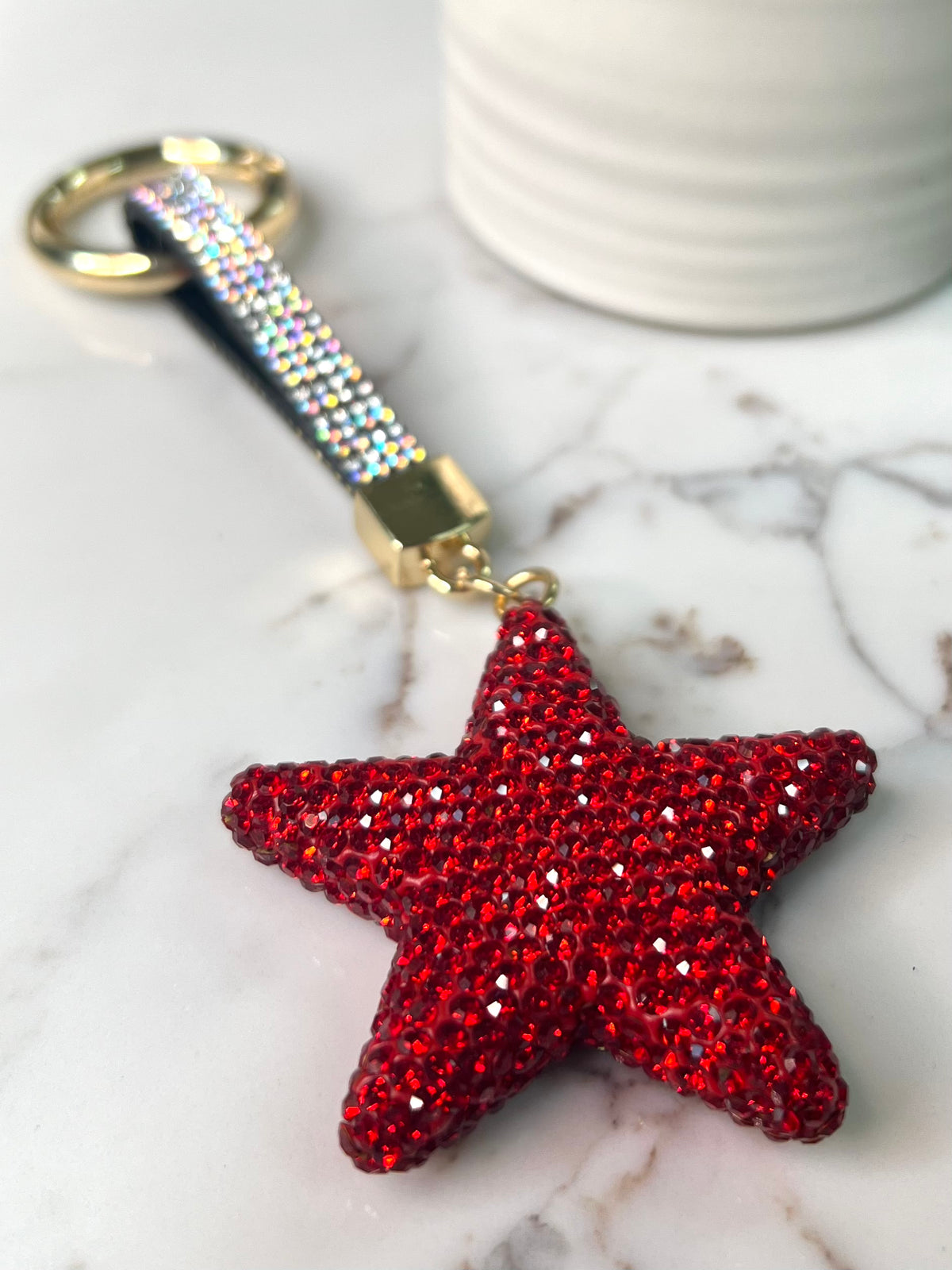 Star Sparkle Keychain (Red)