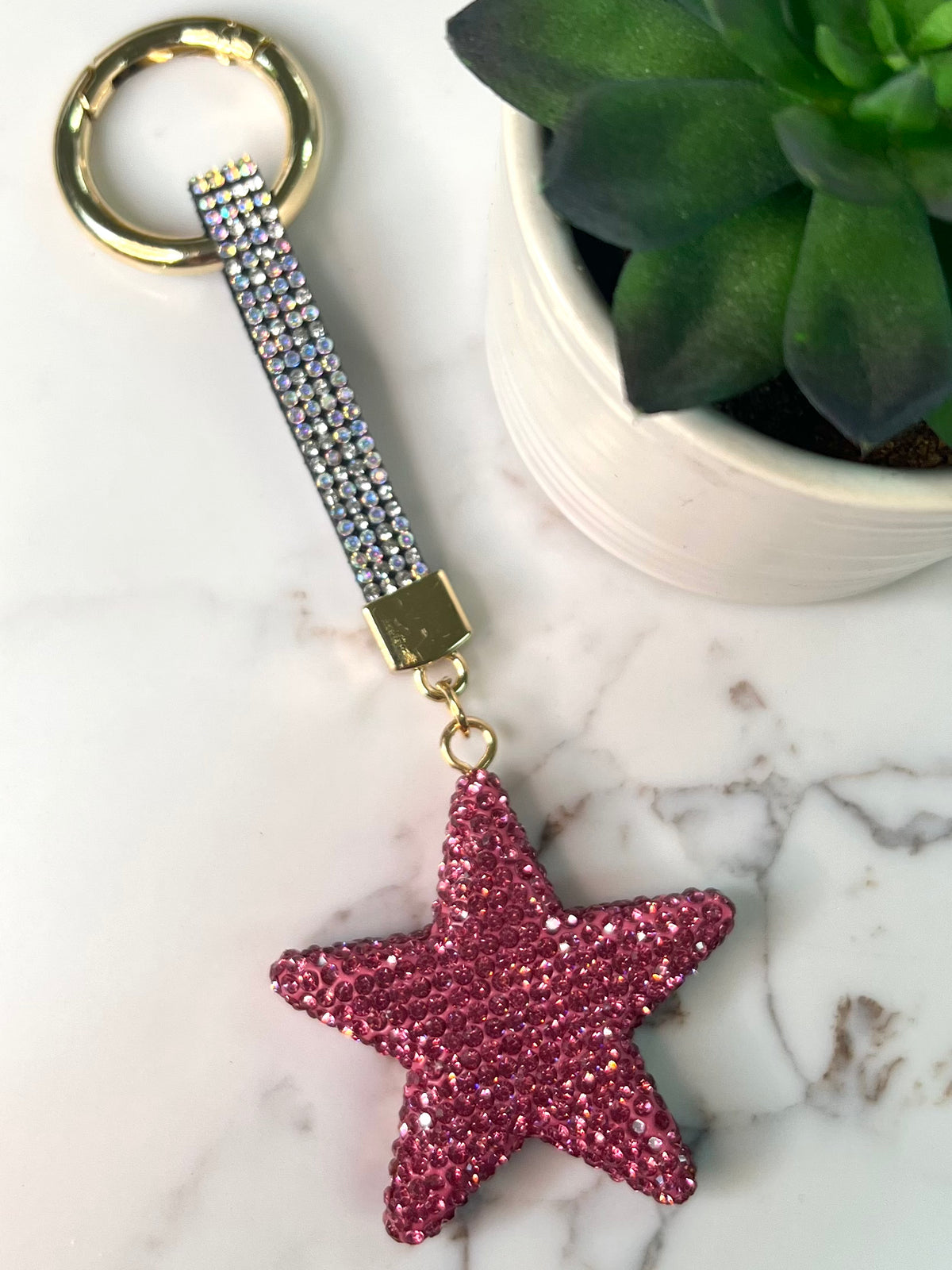 Star Sparkle Keychain (Pink)