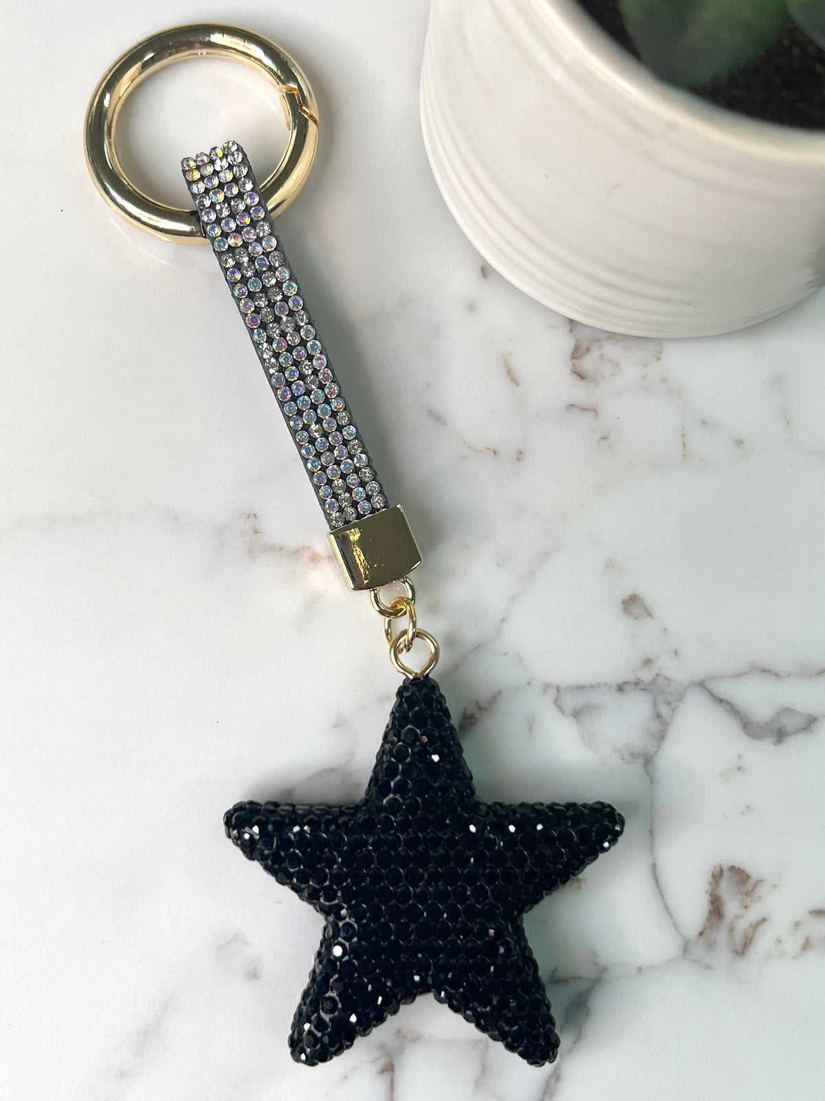 Star Sparkle Keychain (Black)
