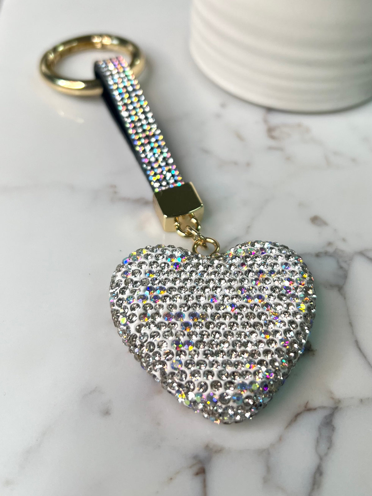 Heart Sparkle Keychain (Silver)
