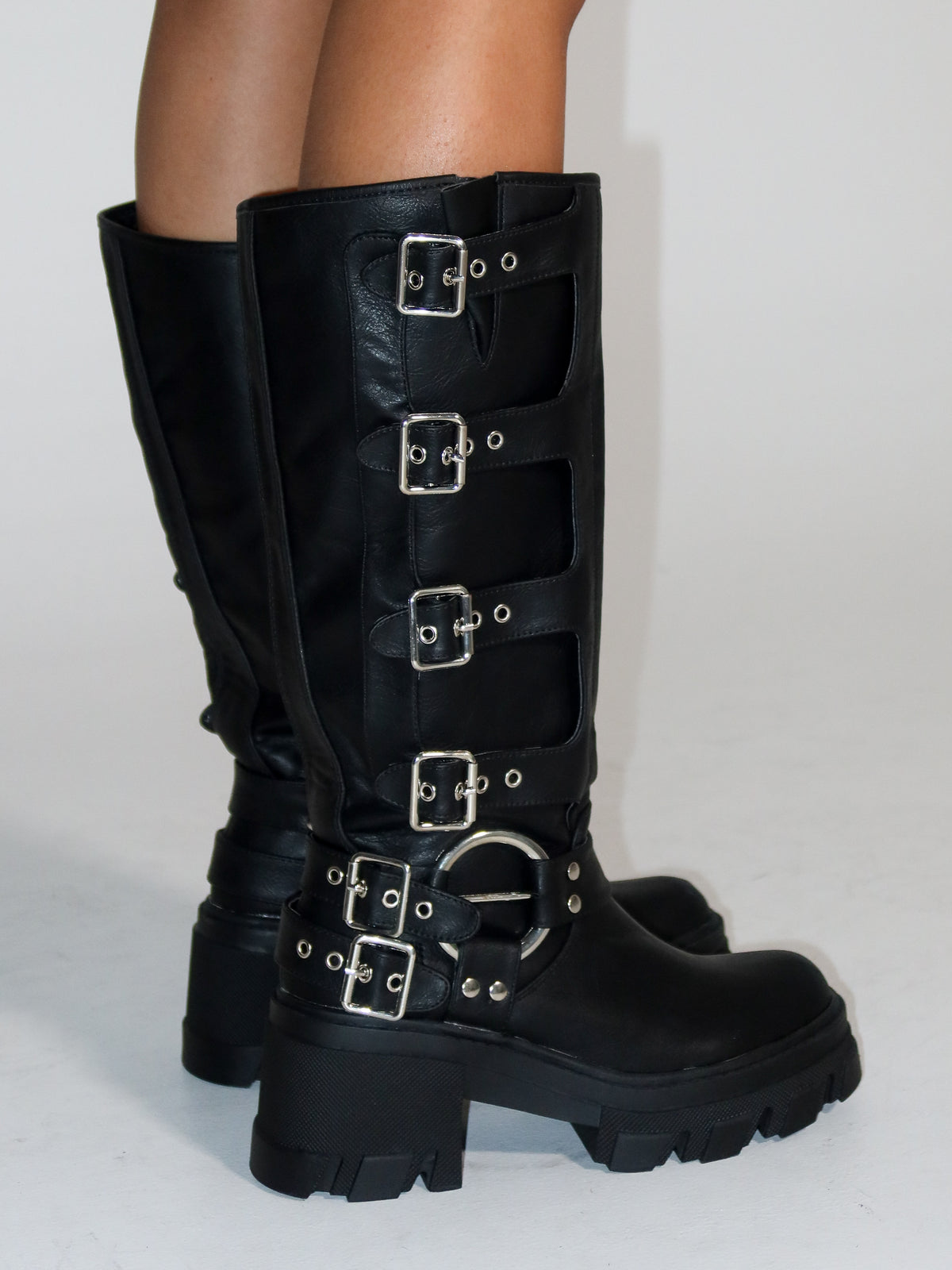 Monica Buckle Up Boots (Black)