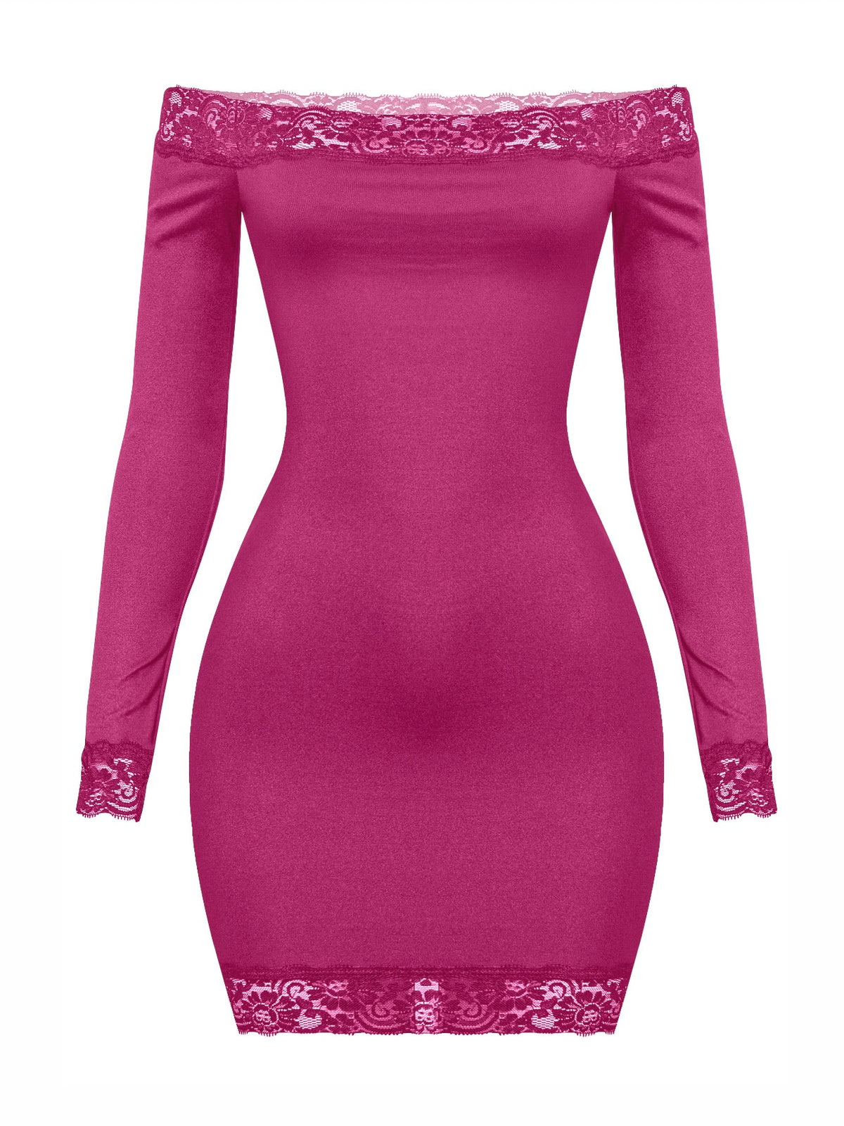 Nicky Lace Trim Dress (Magenta) - Laura's Boutique, Inc Nicky Lace Trim Dress (Magenta) - Laura's Boutique, Inc