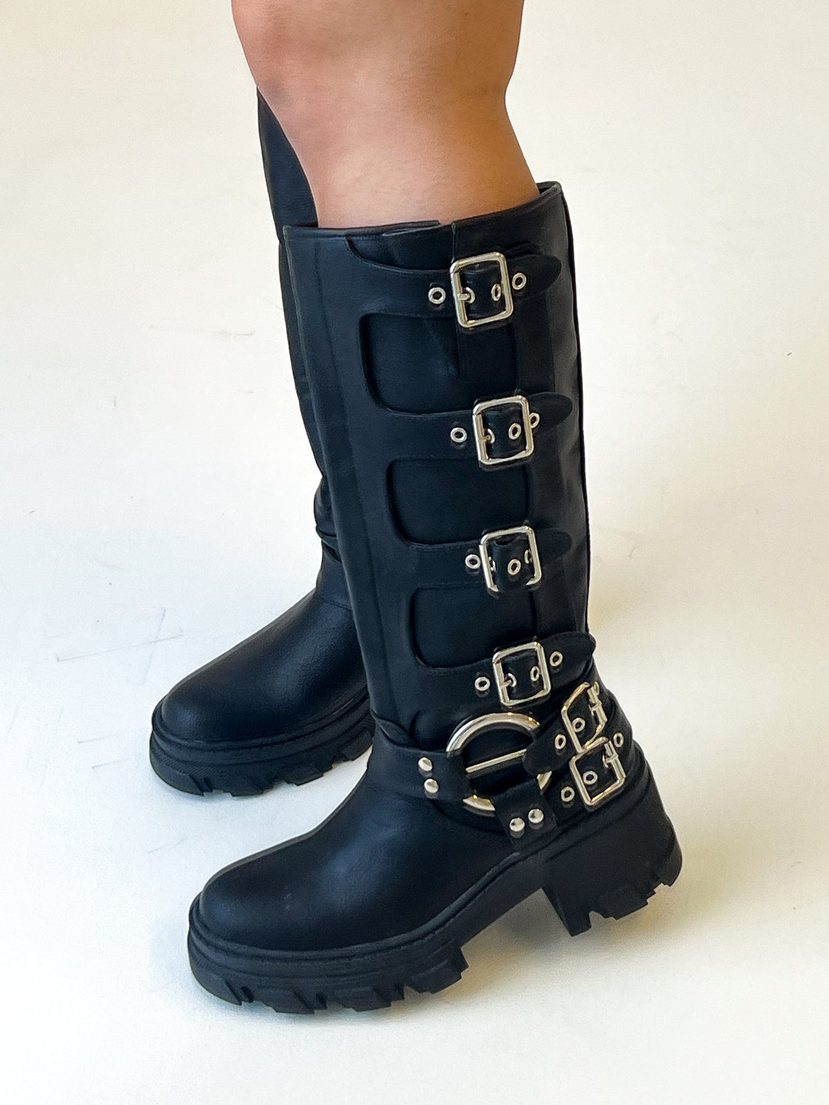 Monica Buckle Up Boots (Black)